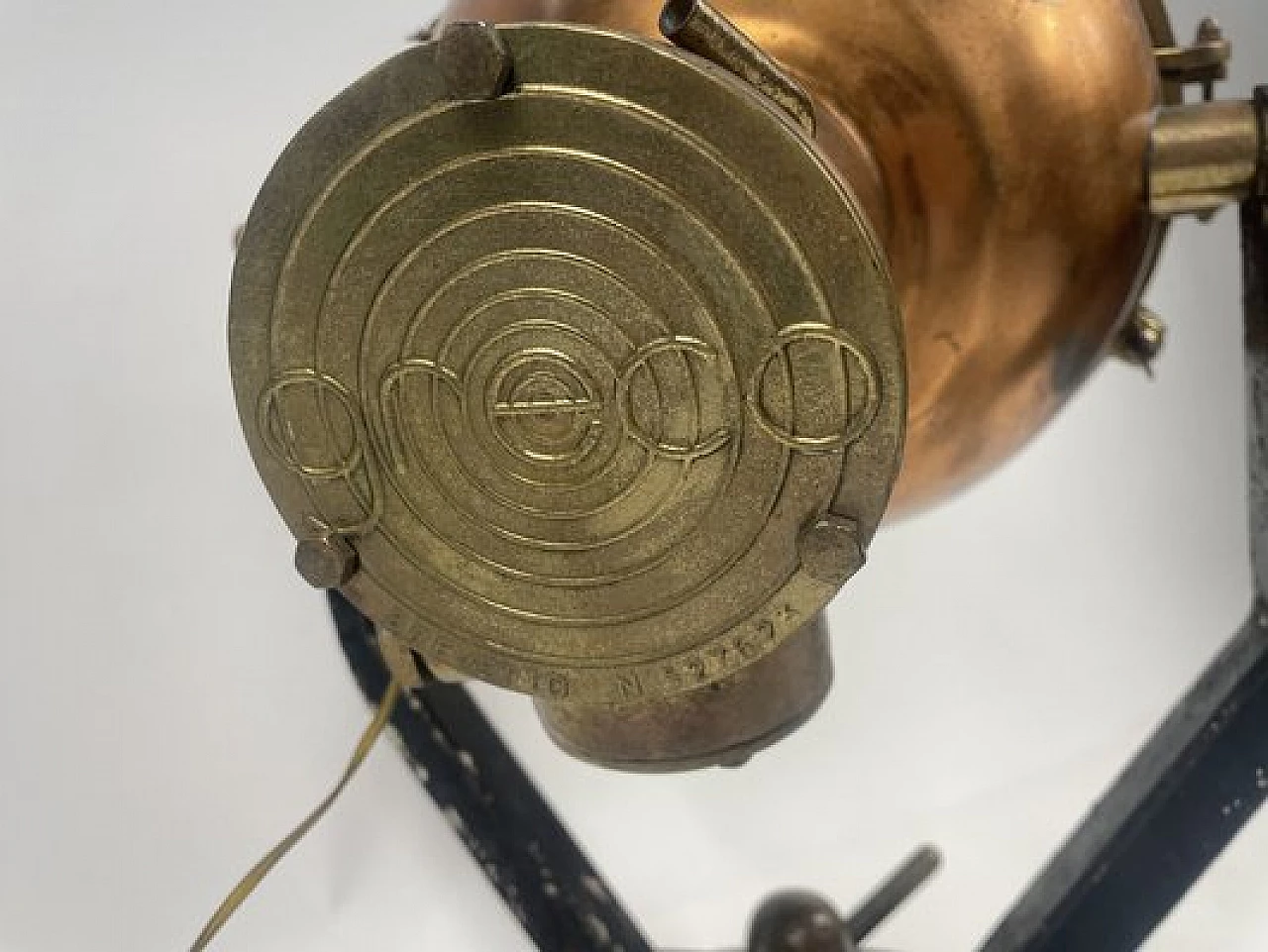 Copper, brass and iron naval headlight, 1940s 22