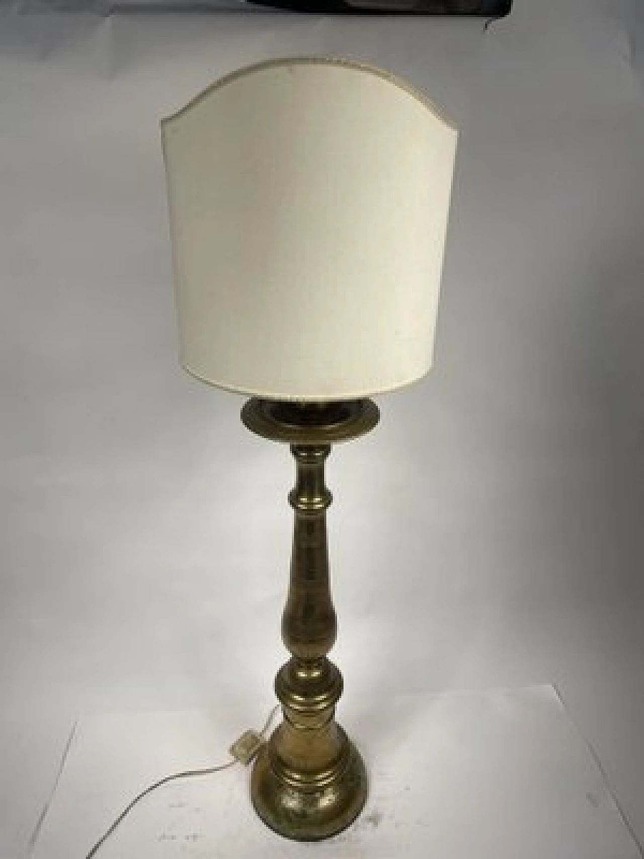 Lampada da terra in bronzo dorato, fine '800 3