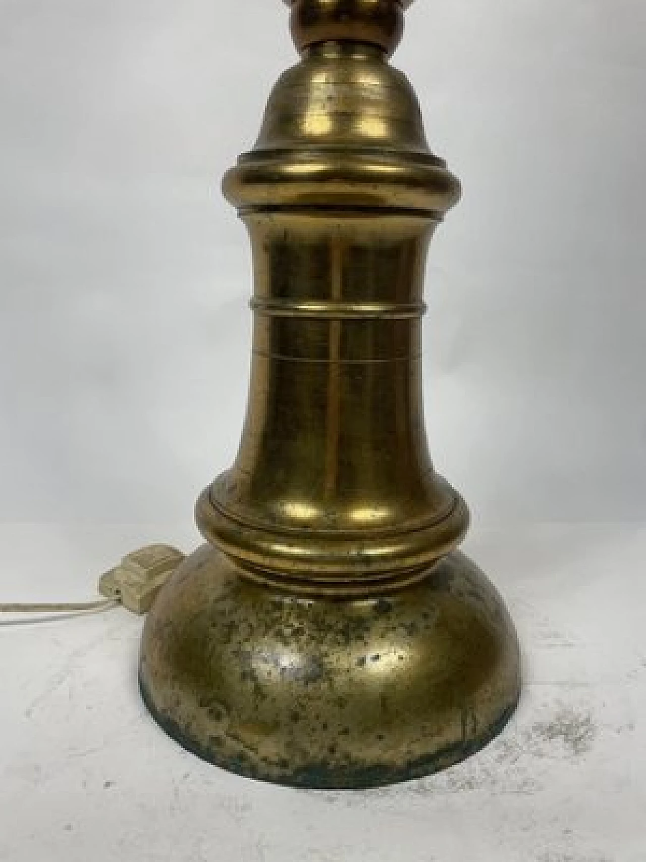 Lampada da terra in bronzo dorato, fine '800 4