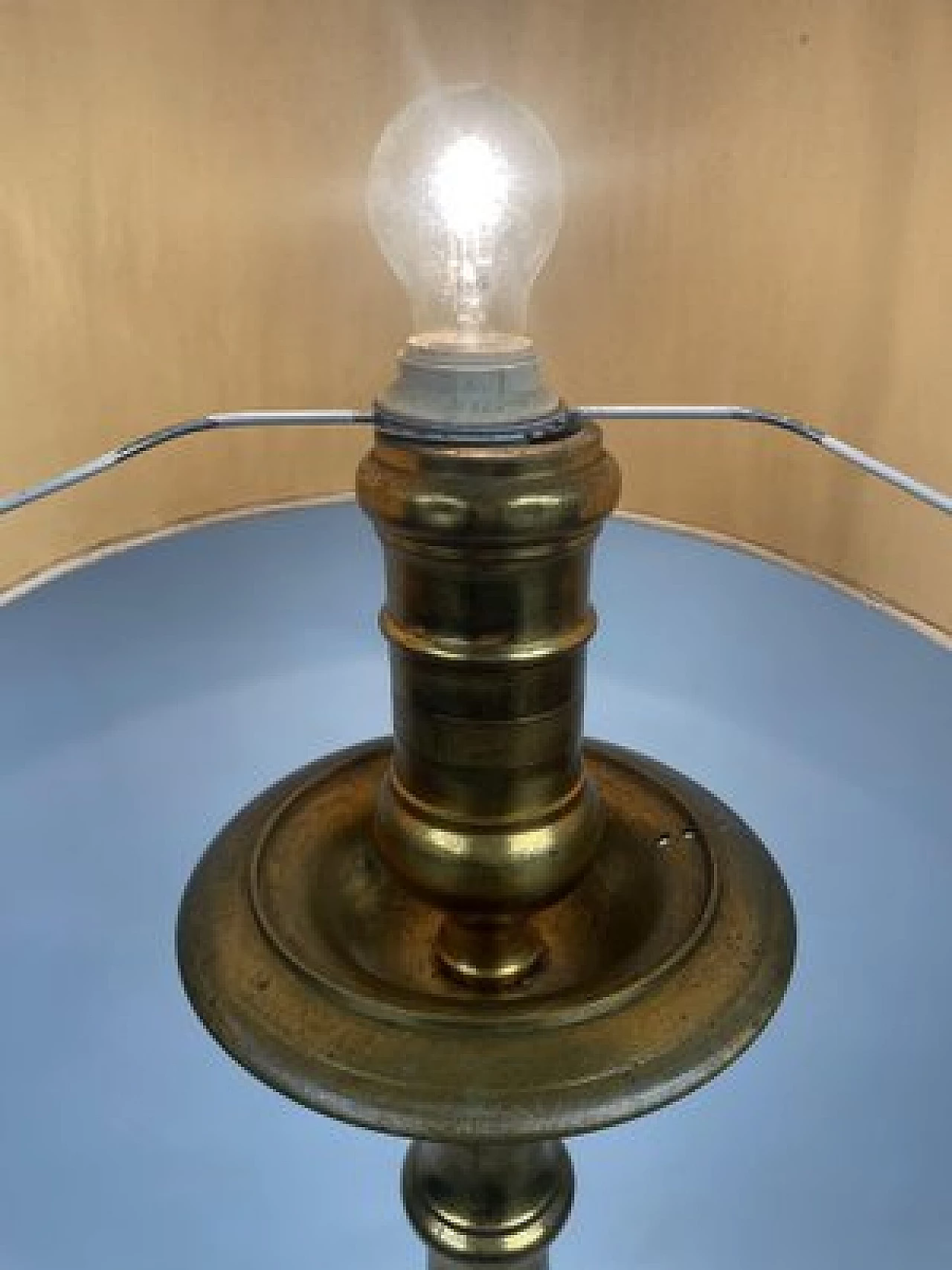 Lampada da terra in bronzo dorato, fine '800 8