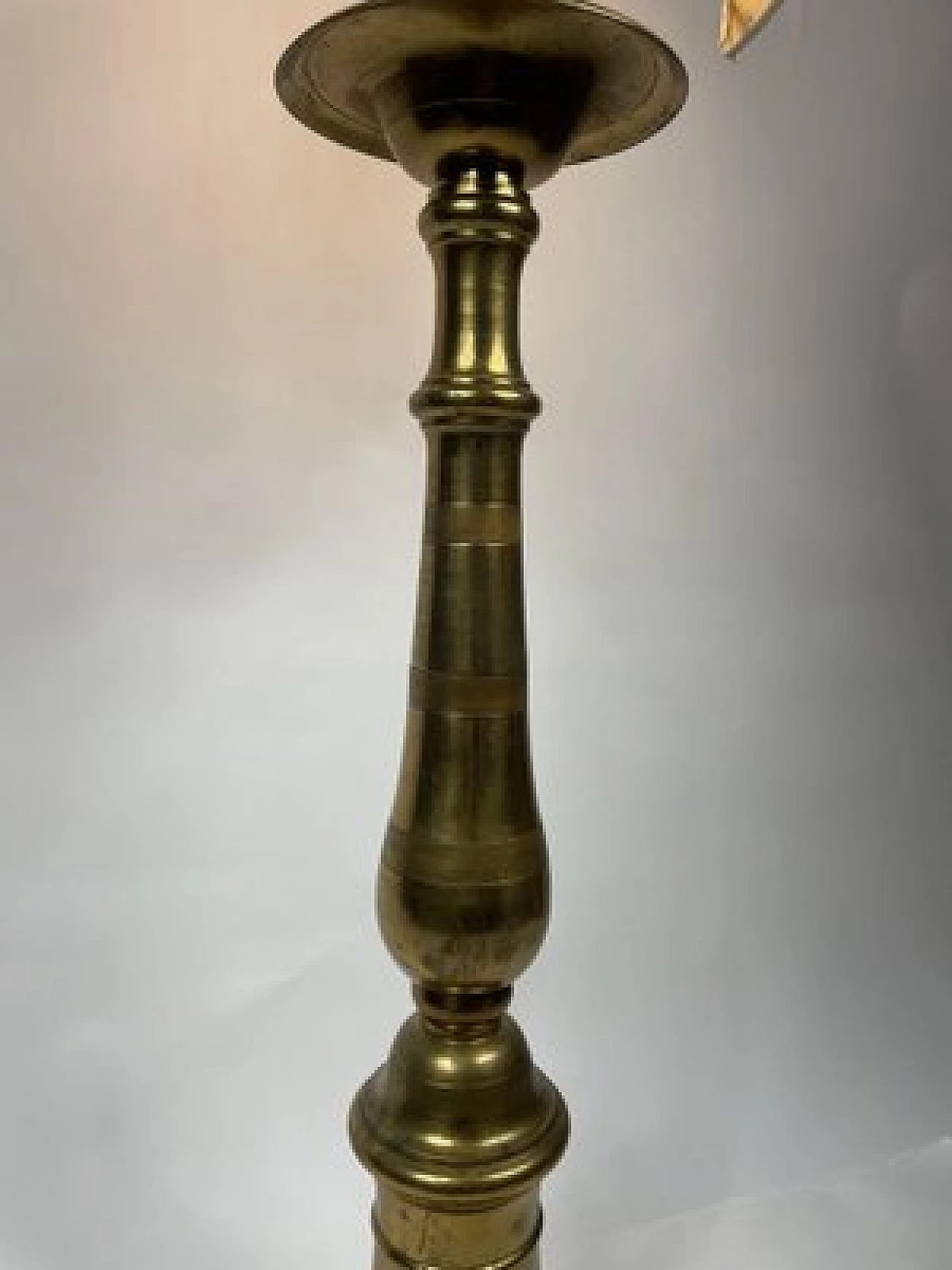 Lampada da terra in bronzo dorato, fine '800 9