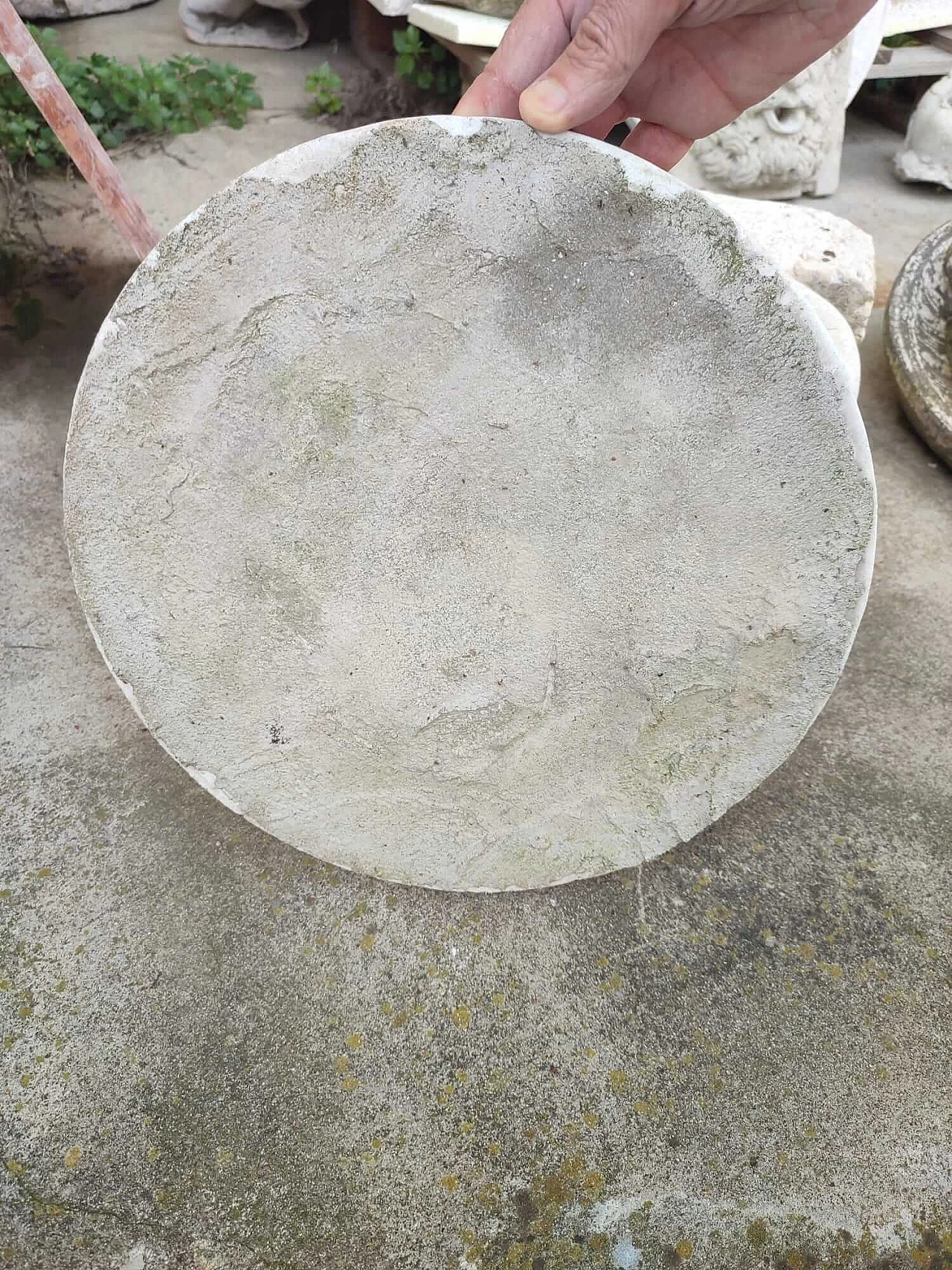 Carrara marble round sundial, 2000s 1