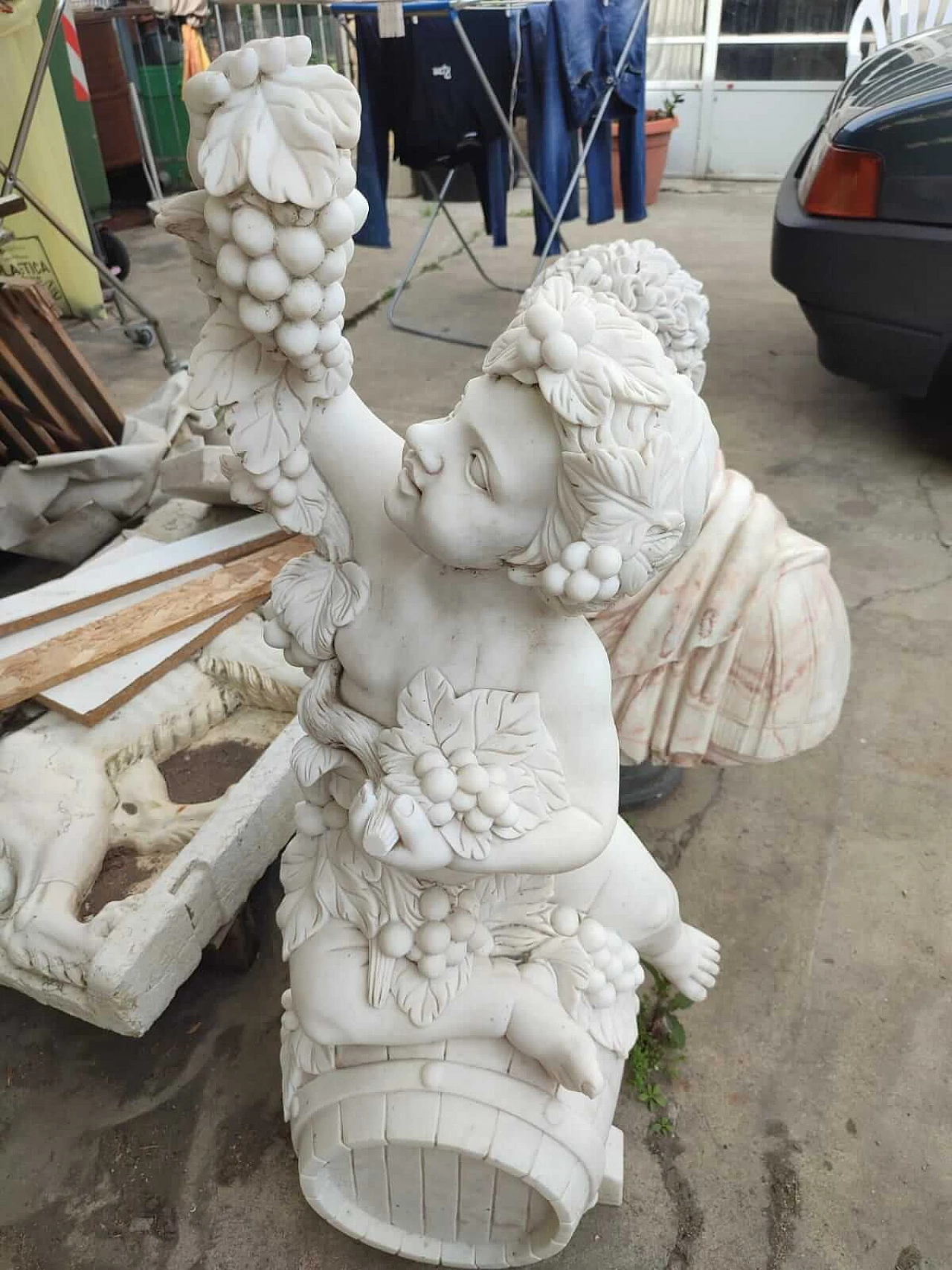 Carrara marble Bacchus sculpture, 2000s 1