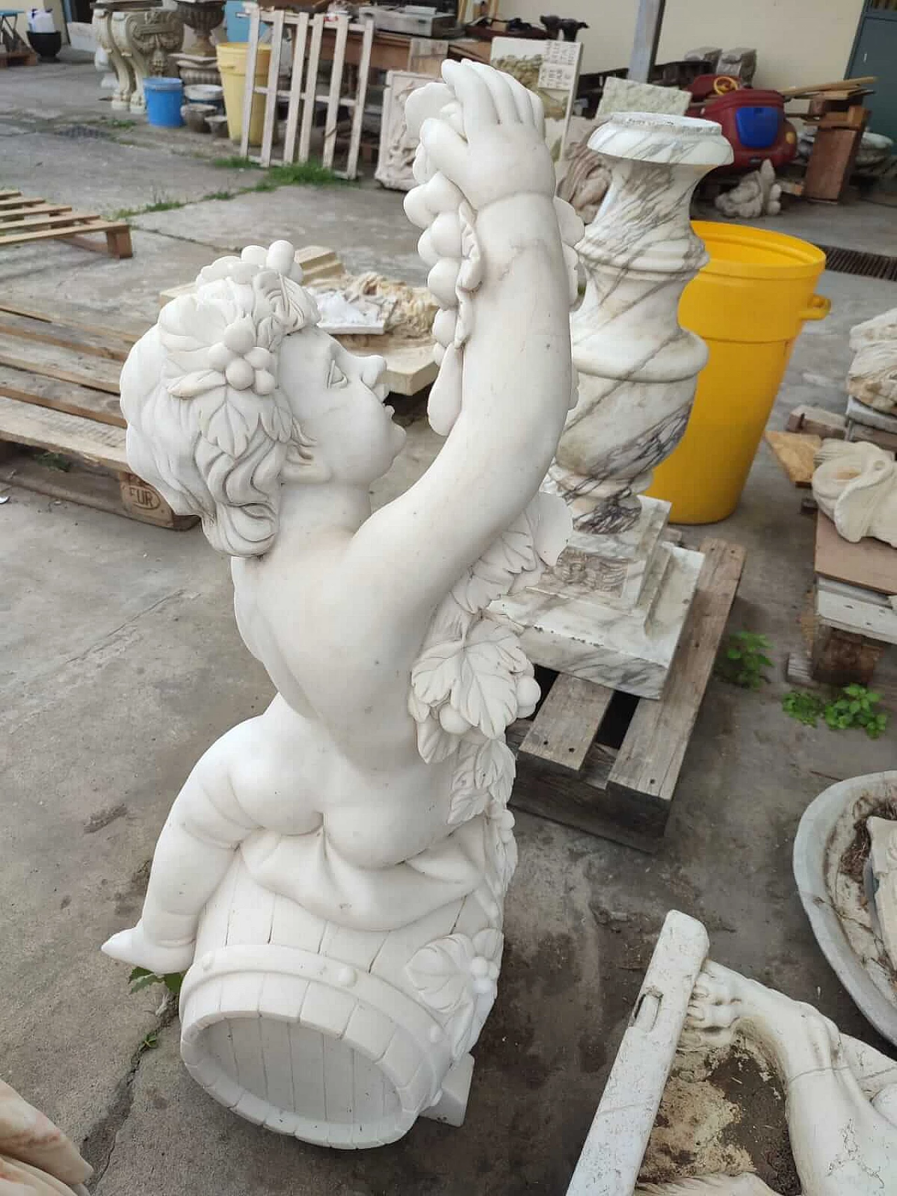 Carrara marble Bacchus sculpture, 2000s 4