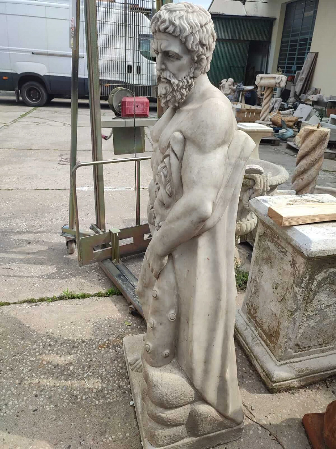 Carrara marble Hercules sculpture, 2000s 2