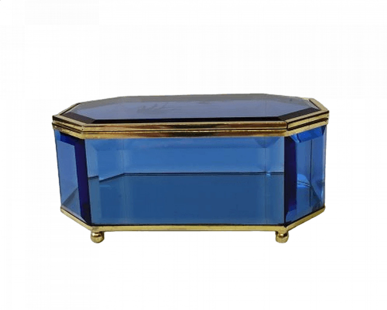 Blue glass box attributed to Pietro Chiesa for Fontana Arte, 1950s 7