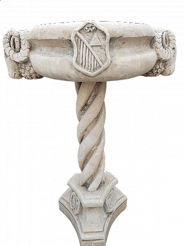 Neo-Gothic yellow Nembro marble baptismal font, late 19th century