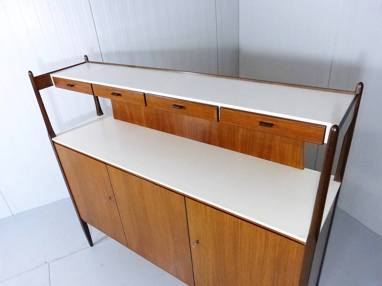 Teak sideboard with laminate tops by Deutsche Werkstatten, 1960s 14