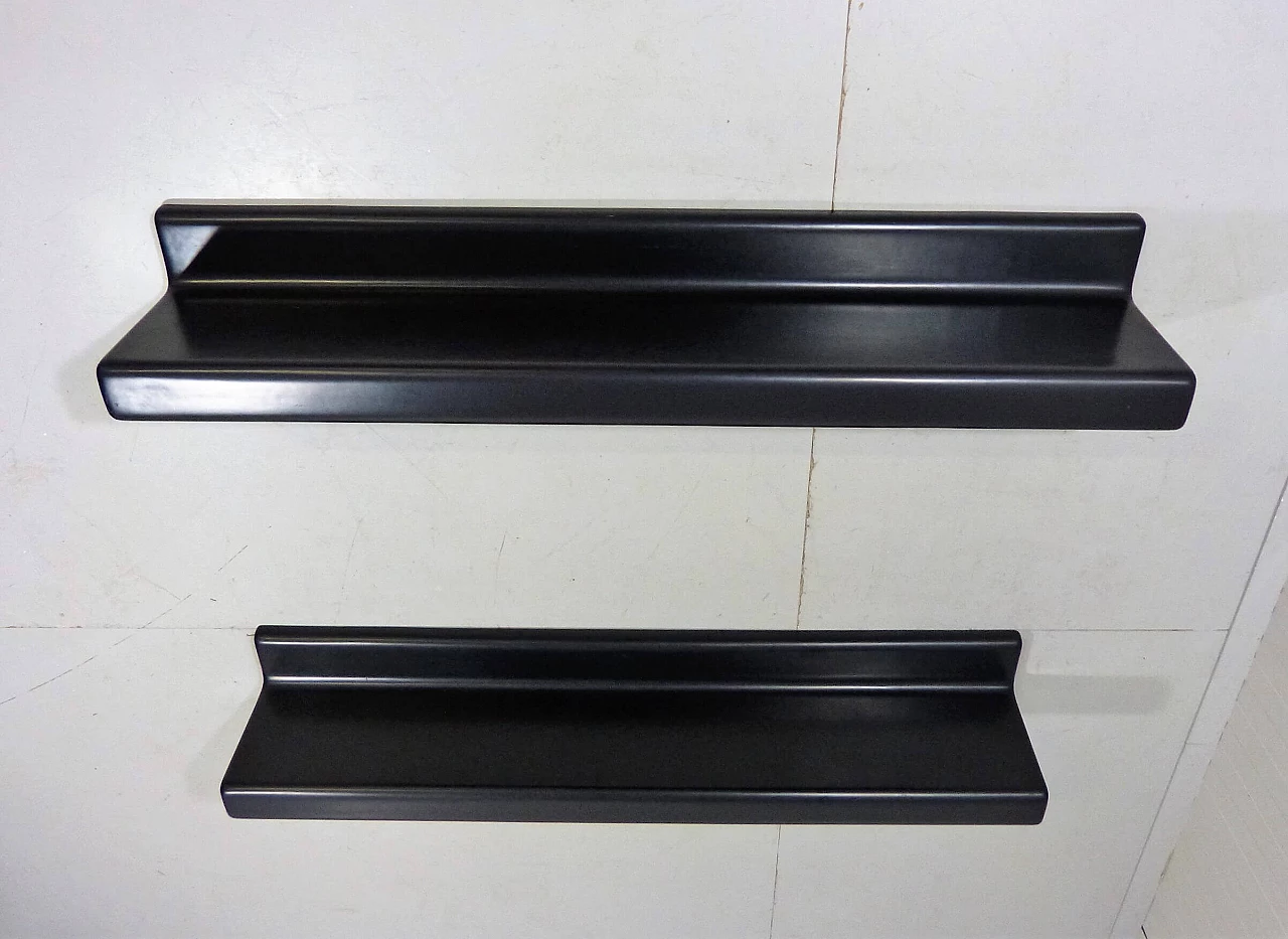 Pair of black fibreglass wall brackets, 1960s 1