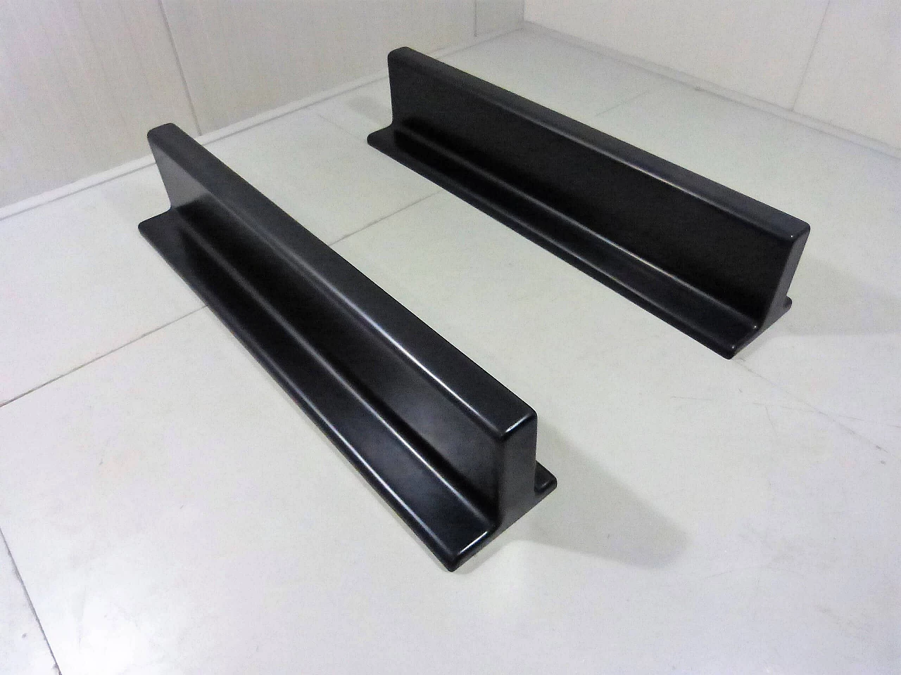 Pair of black fibreglass wall brackets, 1960s 2