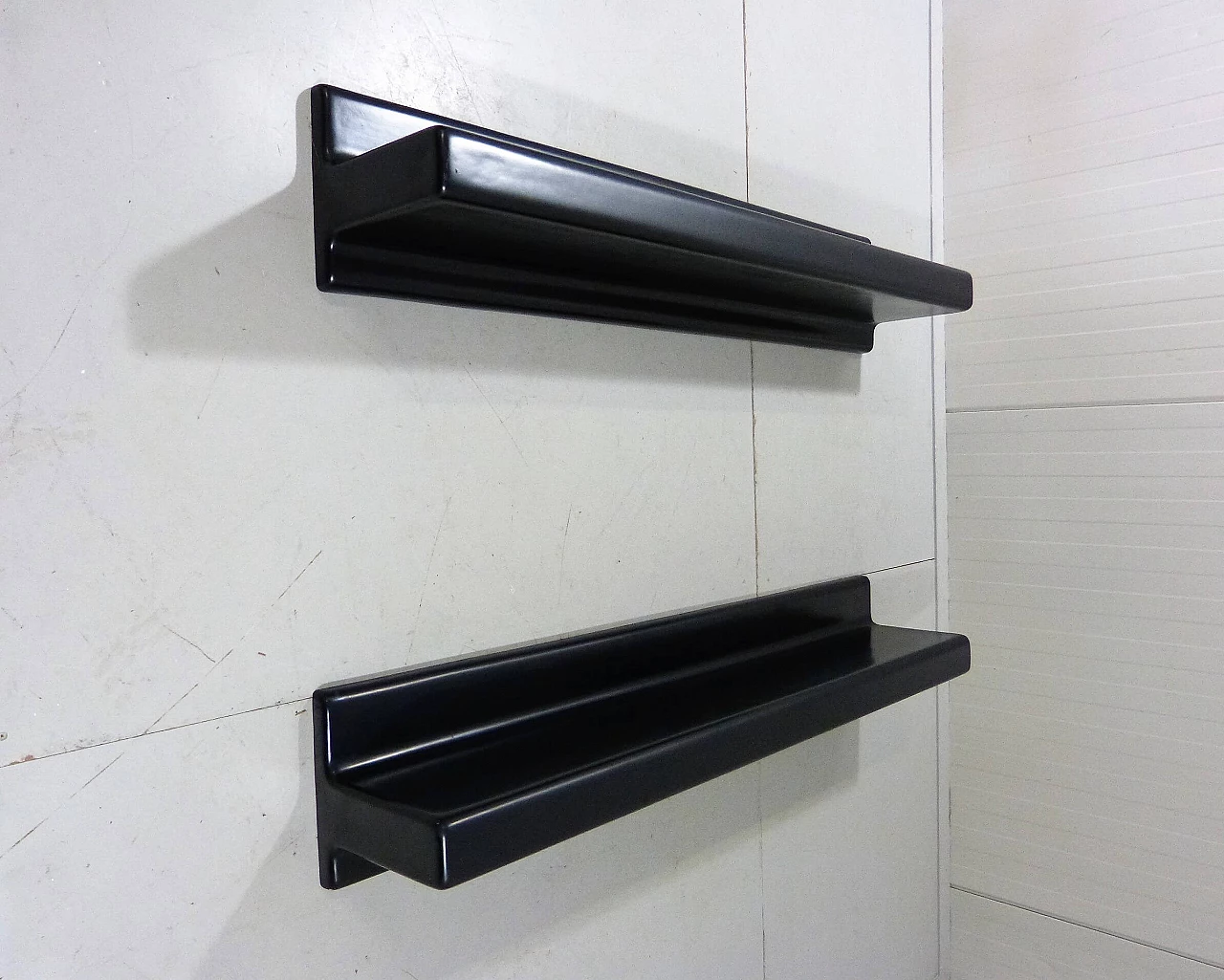 Pair of black fibreglass wall brackets, 1960s 3