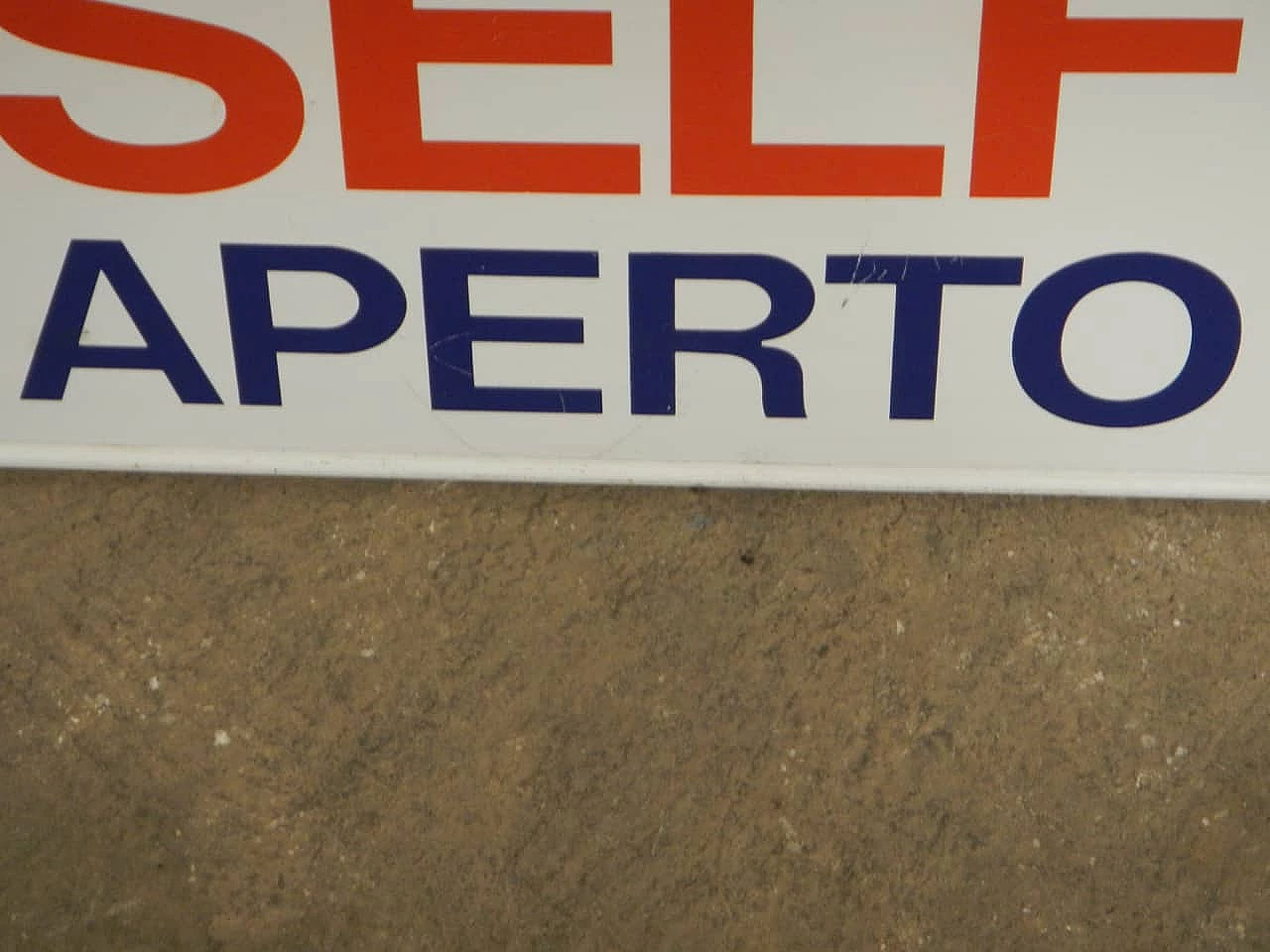 Double-sided iron sign of self gas station, 1980s 5