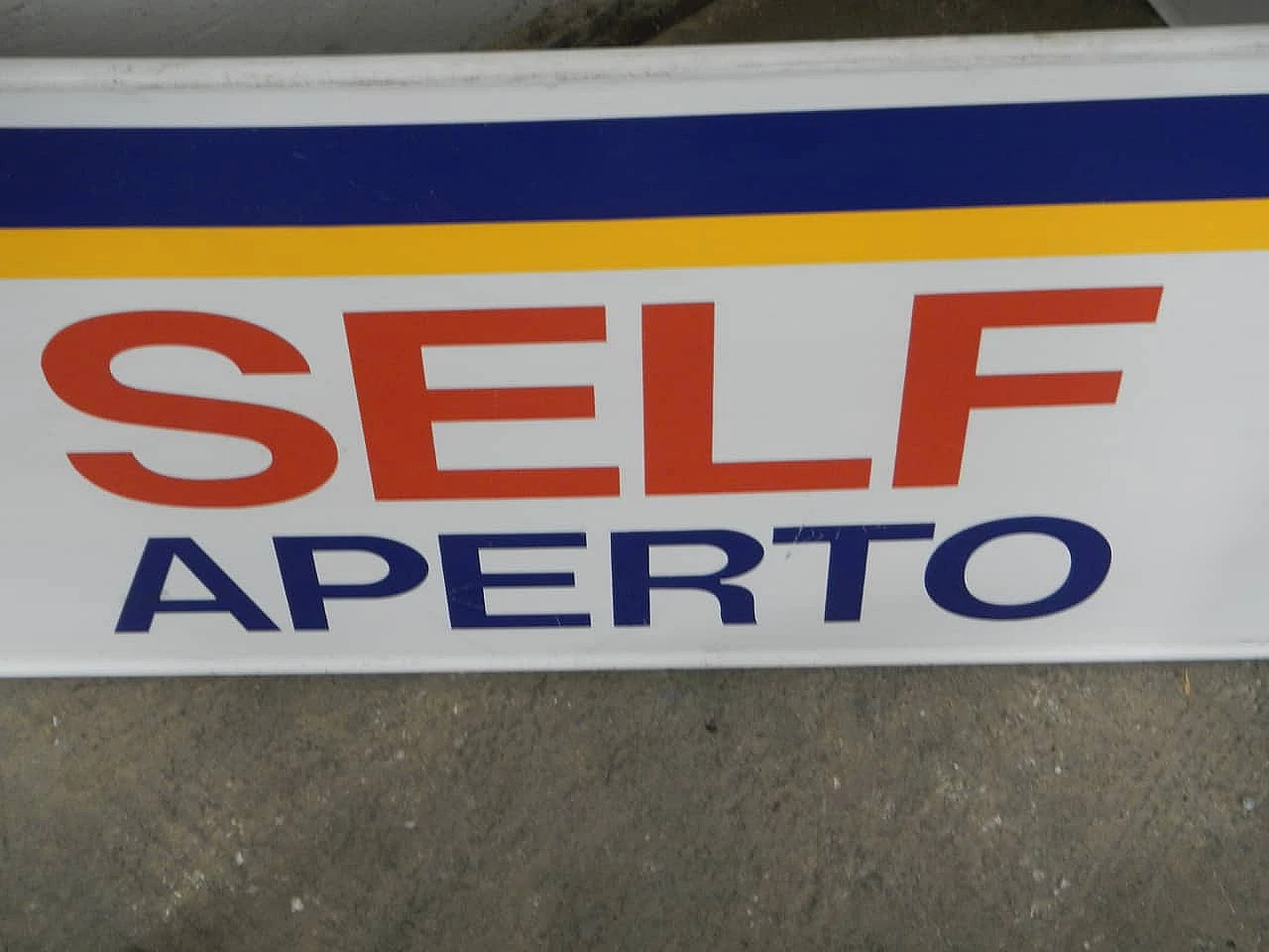 Double-sided iron sign of self gas station, 1980s 6