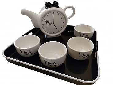 Ceramic tea service with tray, 1980s