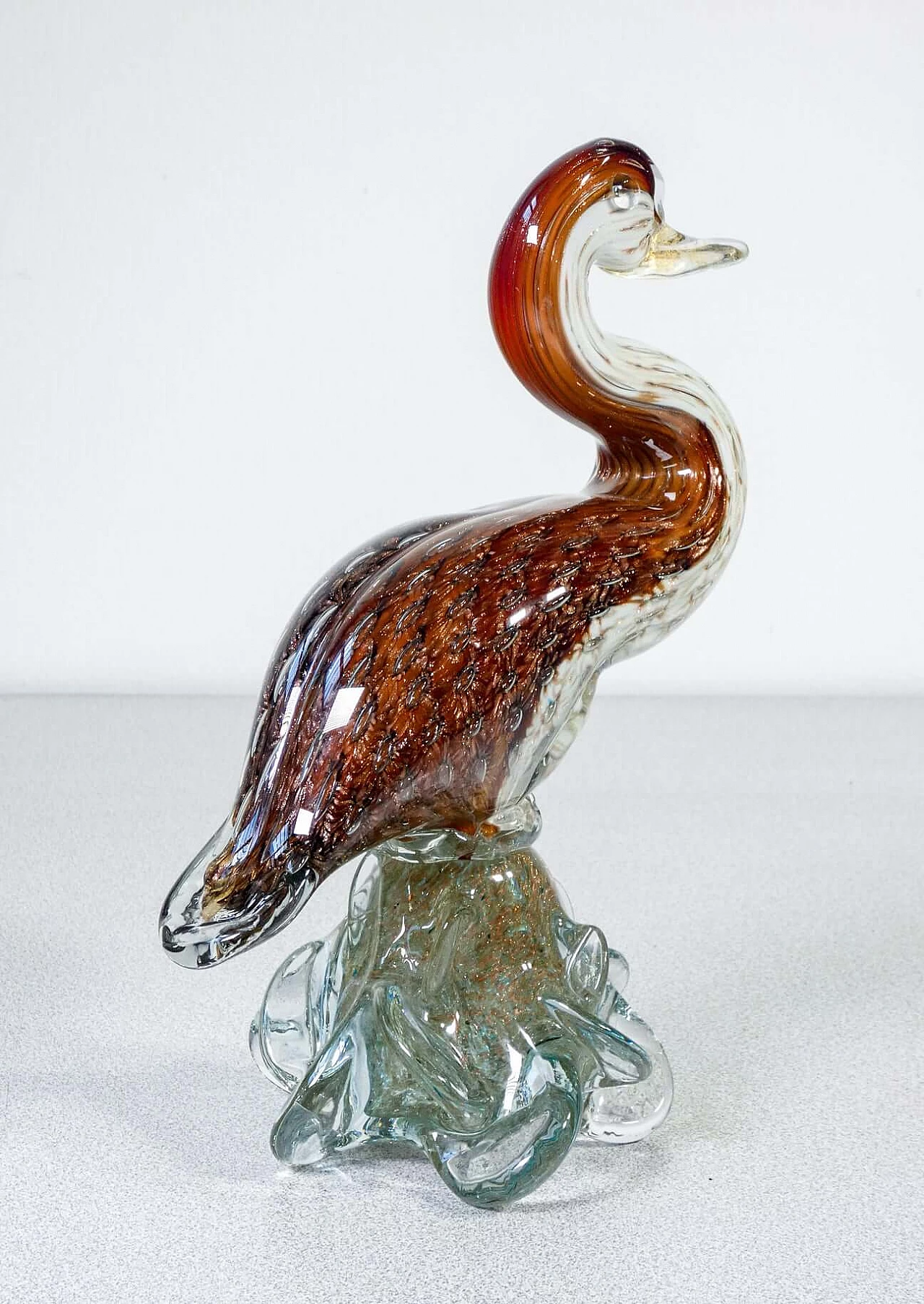 Scultura di anatra in vetro soffiato policromo di Murano 4