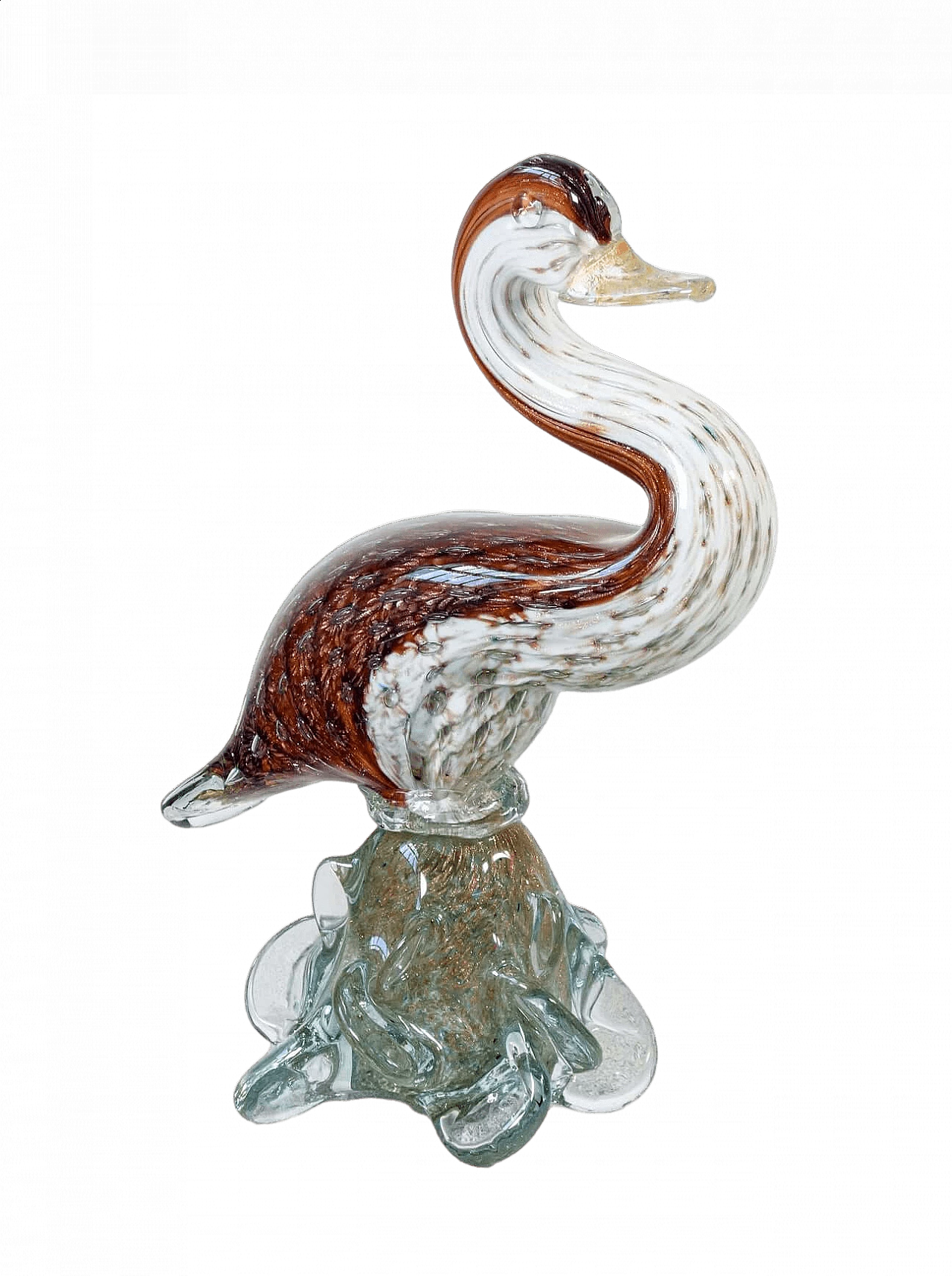 Scultura di anatra in vetro soffiato policromo di Murano 9