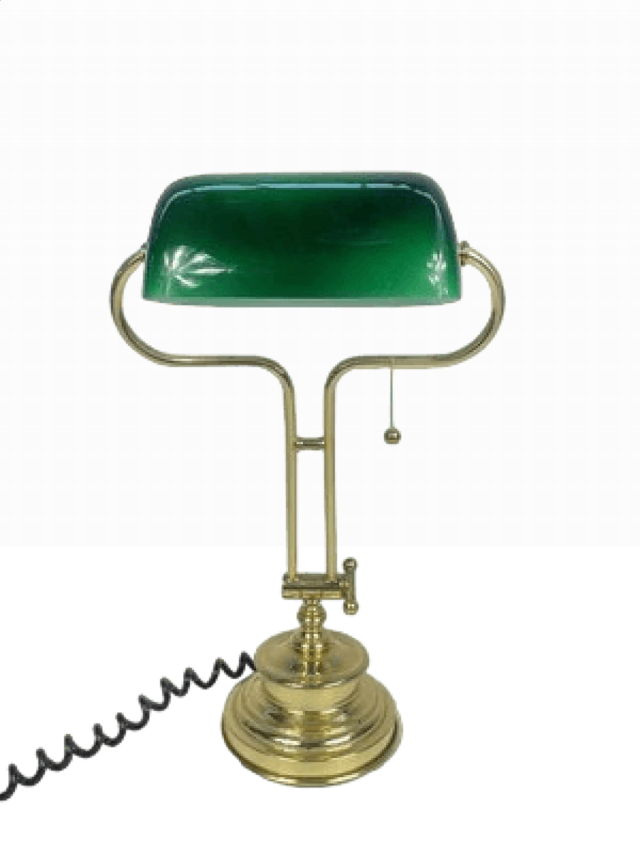 Ministerial table lamp with green glass, 1970s 14