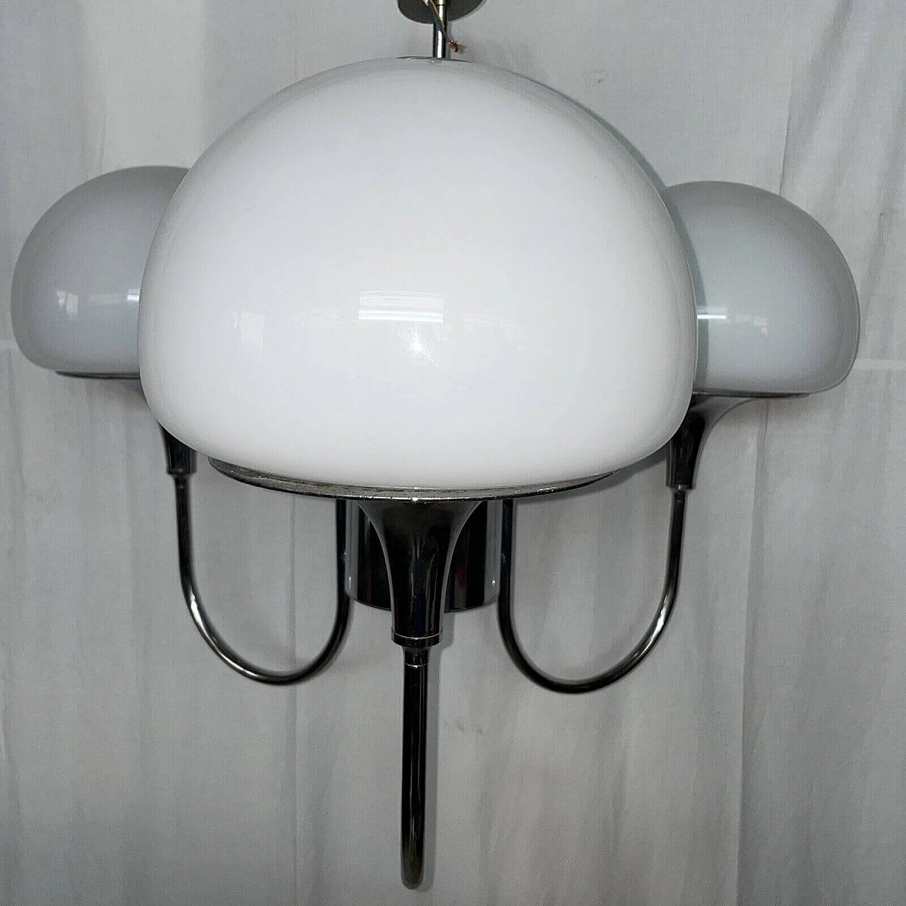 Metal and glass chandelier in the style of Reggiani, 1960s 1