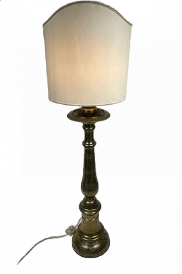 Lampada da terra in bronzo dorato, fine '800