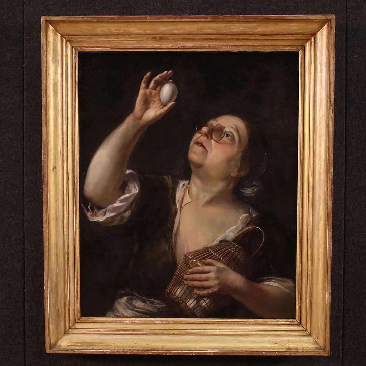 Peasant woman with eggs, oil painting on canvas, second half of the 17th century 2