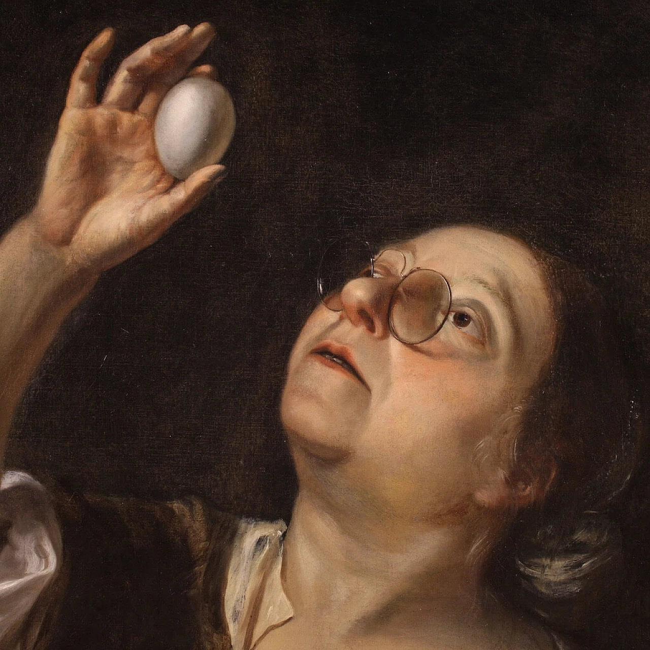 Peasant woman with eggs, oil painting on canvas, second half of the 17th century 10