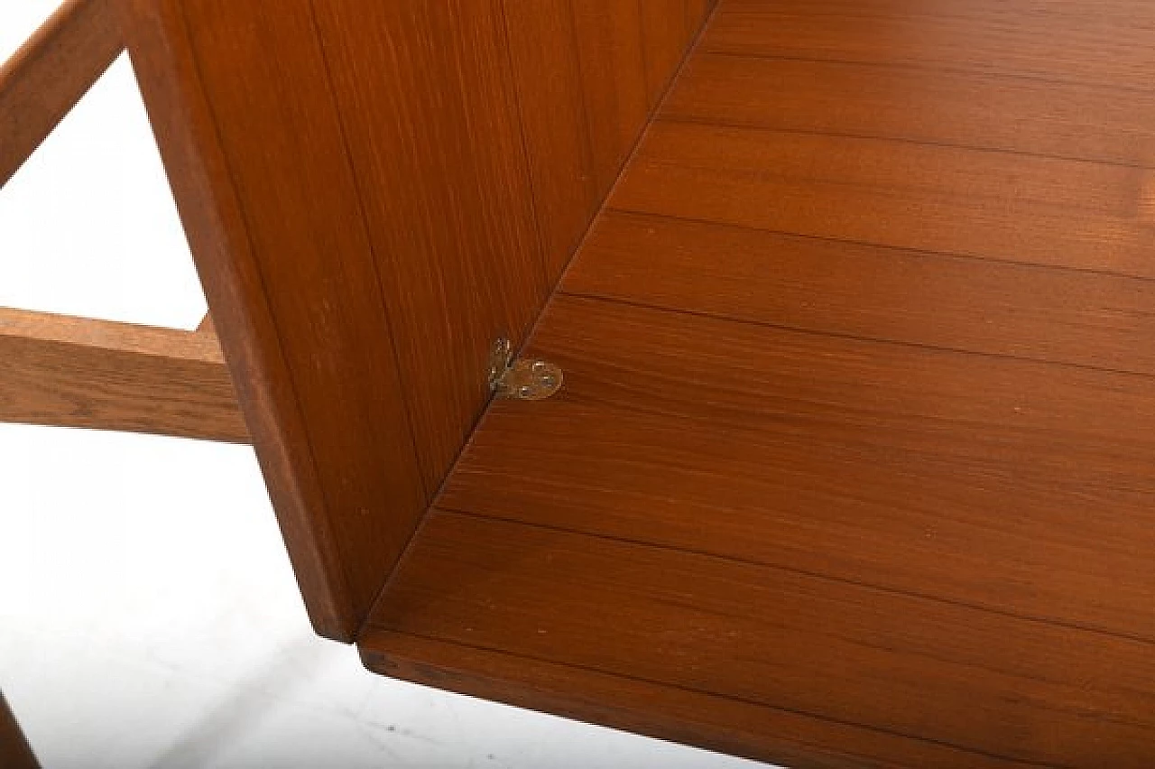 Danish Demi Lune teak and oak table, 1950s 6