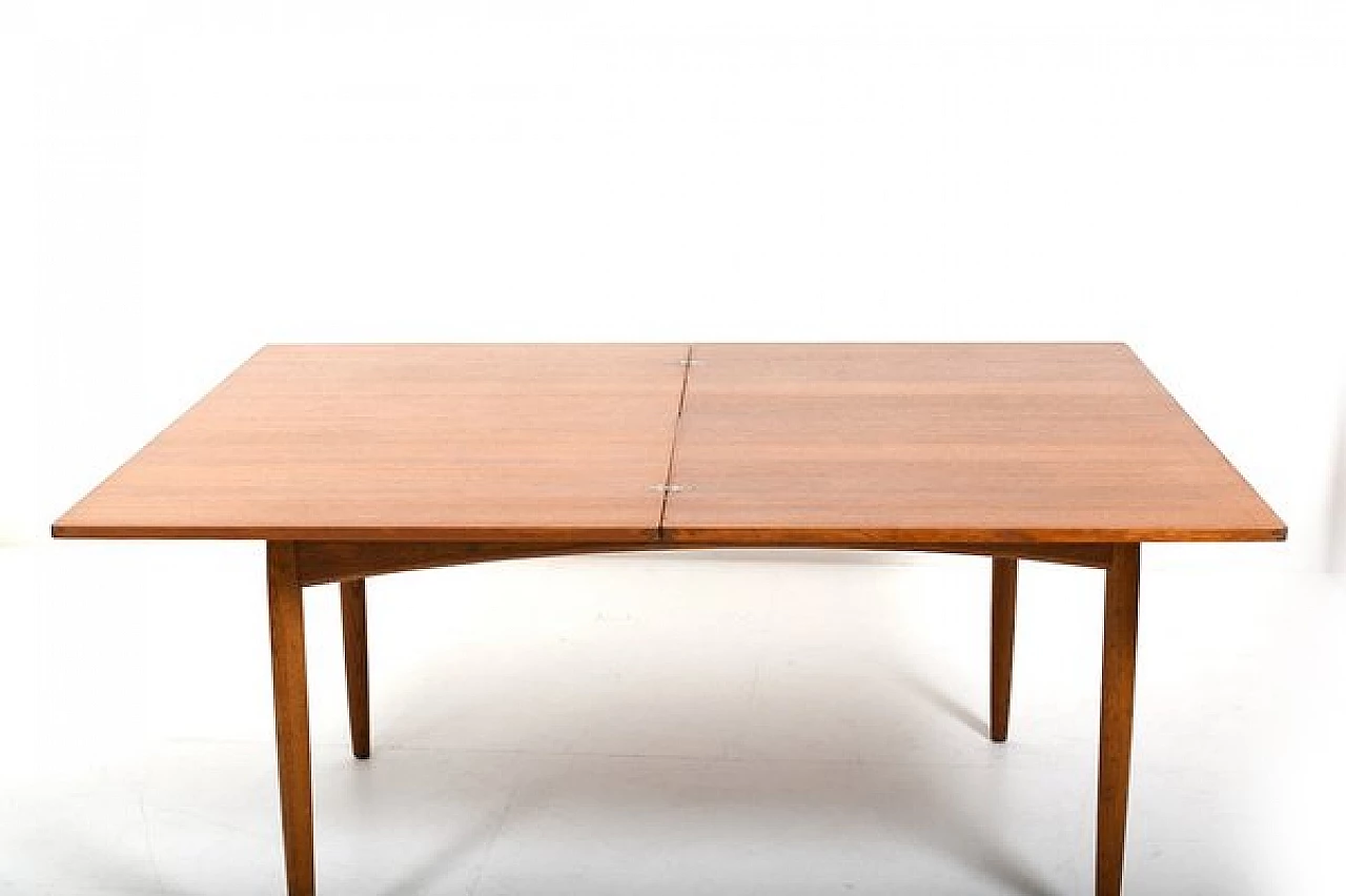 Danish Demi Lune teak and oak table, 1950s 7