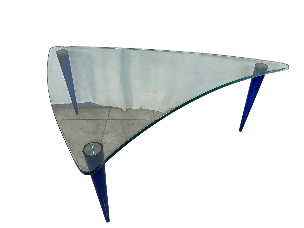 Crystal coffee table with conical legs, 1970s 9