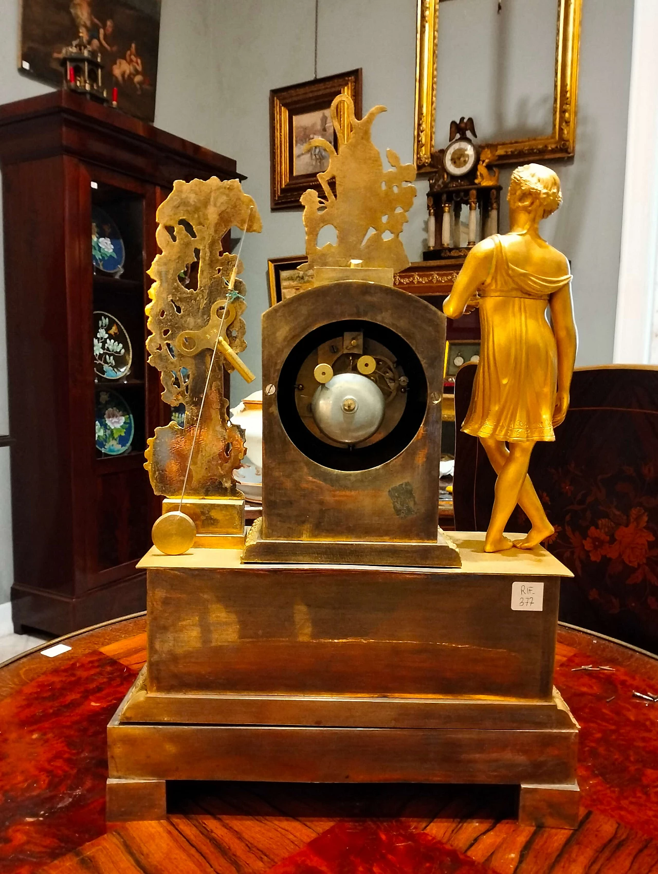 Mercury-gilt bronze Empire clock, 19th century 2