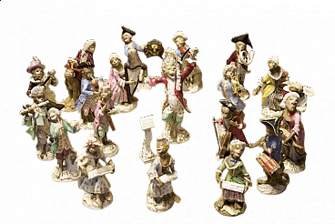 21 Meissen ceramic orchestra figures, 19th century