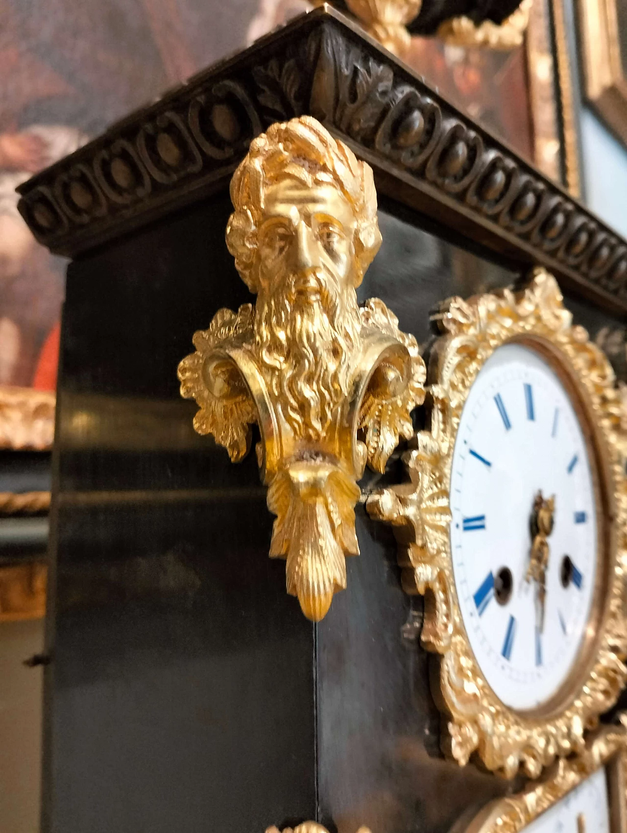 Gilt and burnished bronze Napoleon III clock with porcelain dial, 1850 5