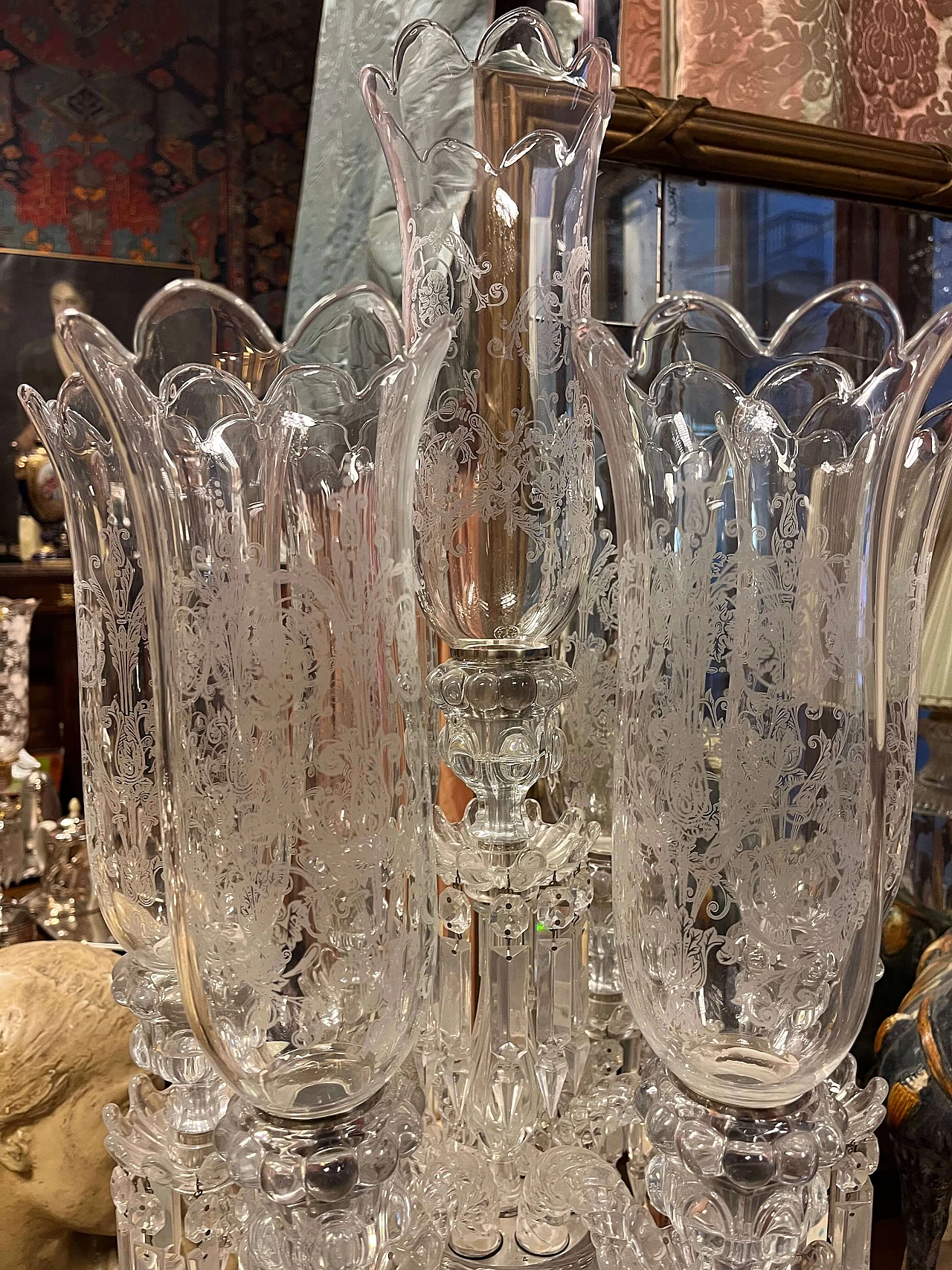 Seven-light crystal Baccarat, 1940s 2