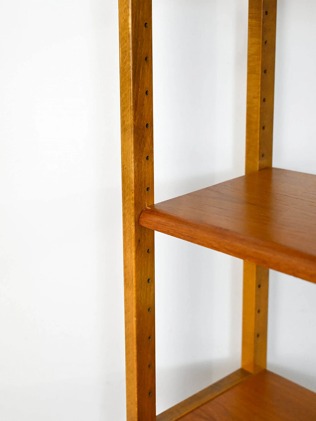 Scandinavian wood bookcase with sliding doors, 1960s 7