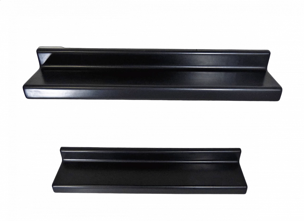 Pair of black fibreglass wall brackets, 1960s 13