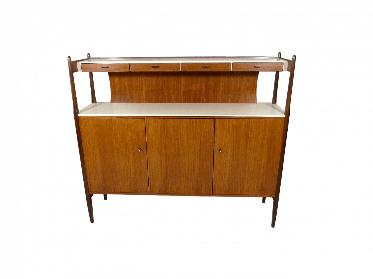 Teak sideboard with laminate tops by Deutsche Werkstatten, 1960s 16