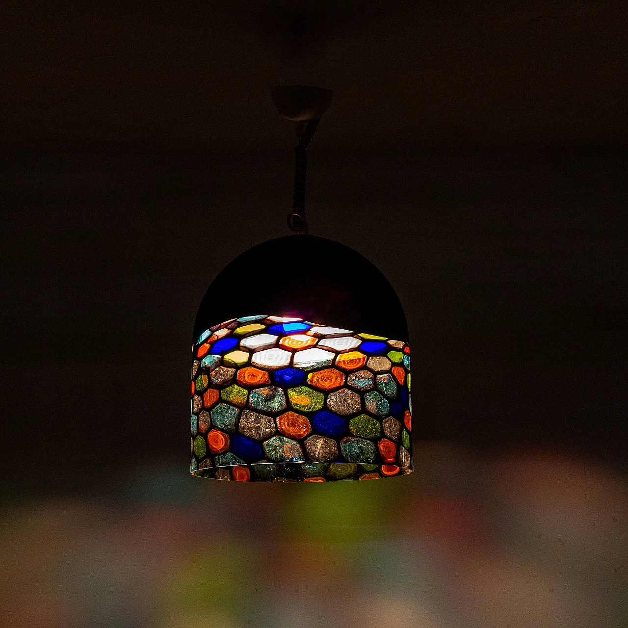 Blown glass ceiling lamp by Noti Massati for Leucos, 1970s 1