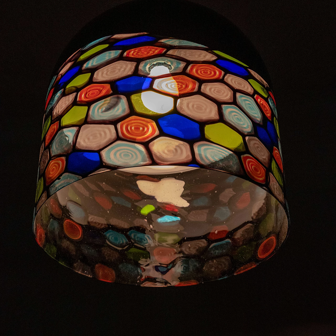 Blown glass ceiling lamp by Noti Massati for Leucos, 1970s 3