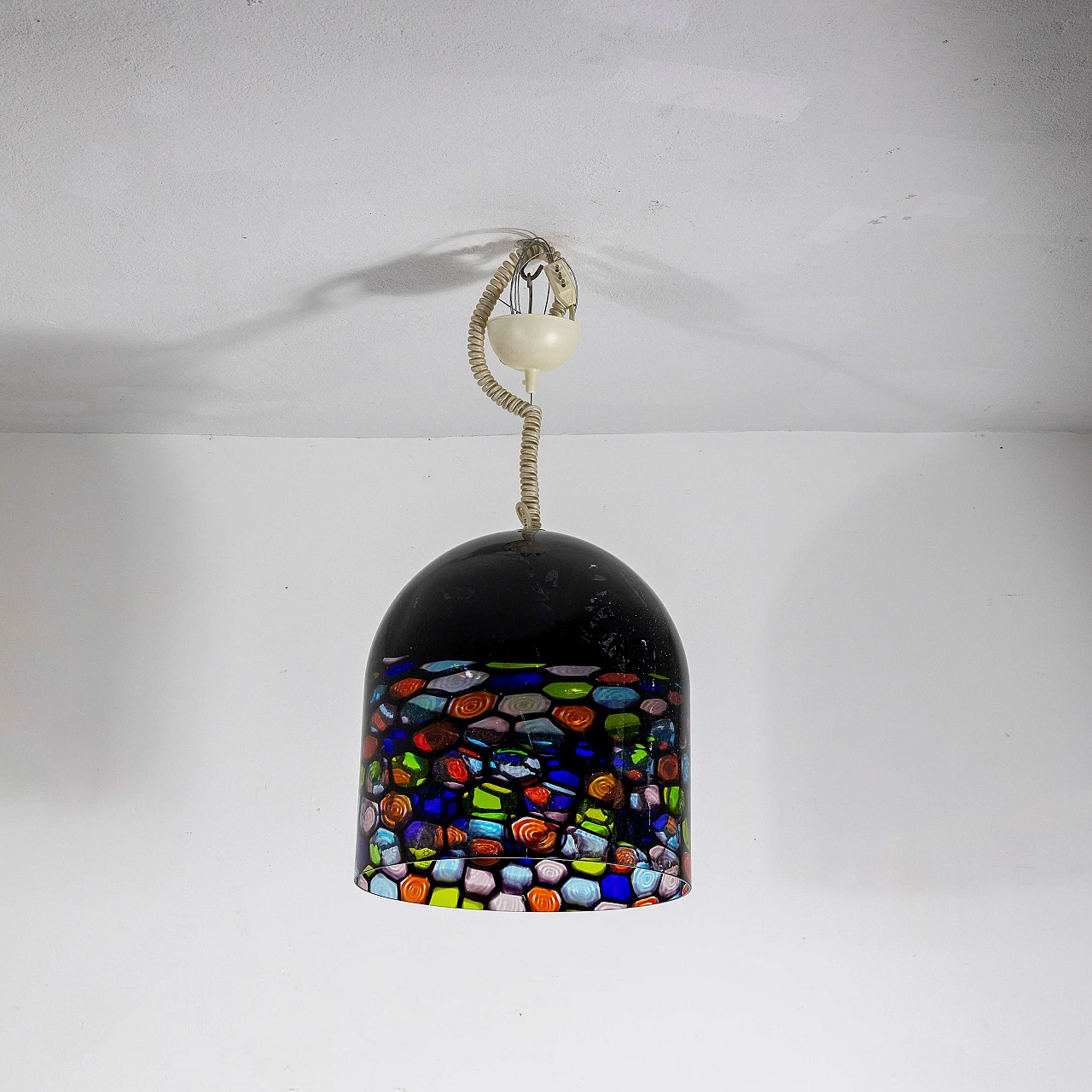 Blown glass ceiling lamp by Noti Massati for Leucos, 1970s 4