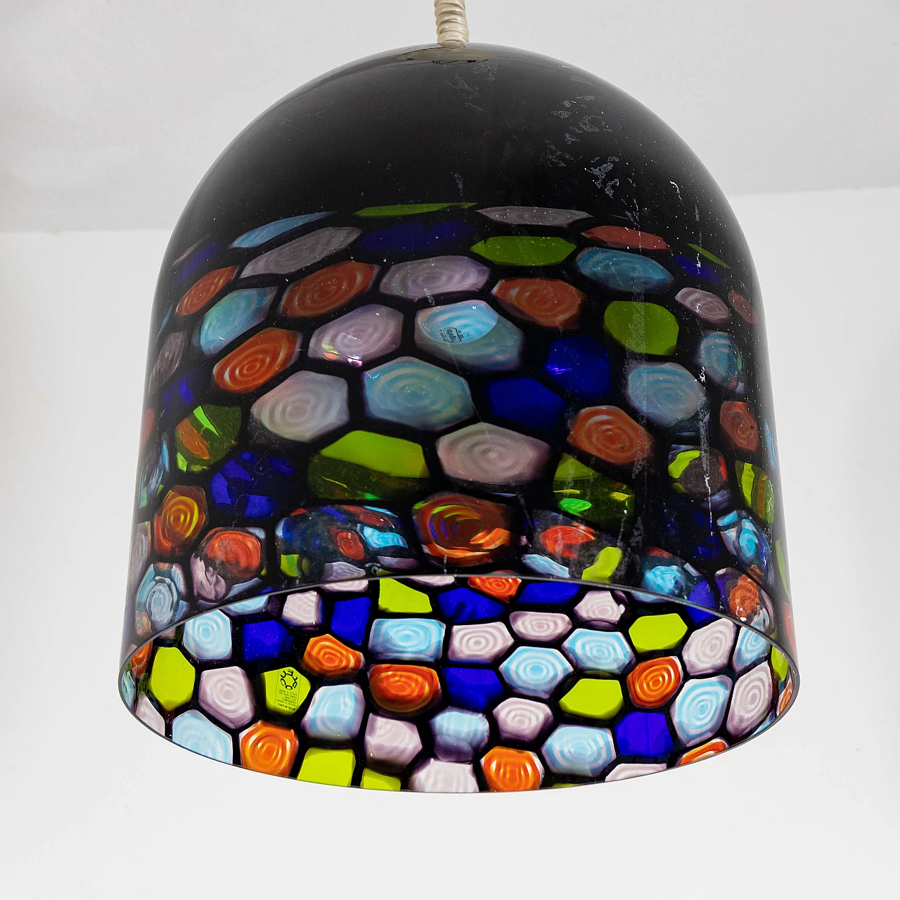 Blown glass ceiling lamp by Noti Massati for Leucos, 1970s 6