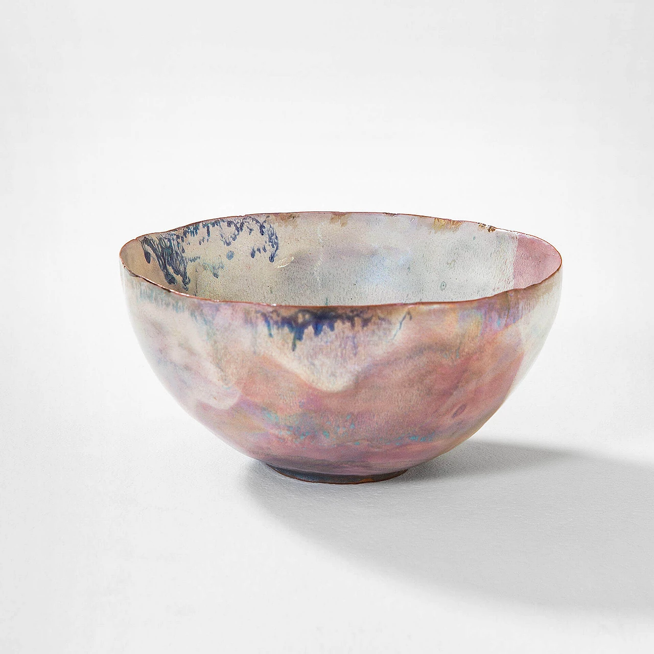 Pink glazed ceramic decorative bowl by Fausto Melotti, 1960s 2