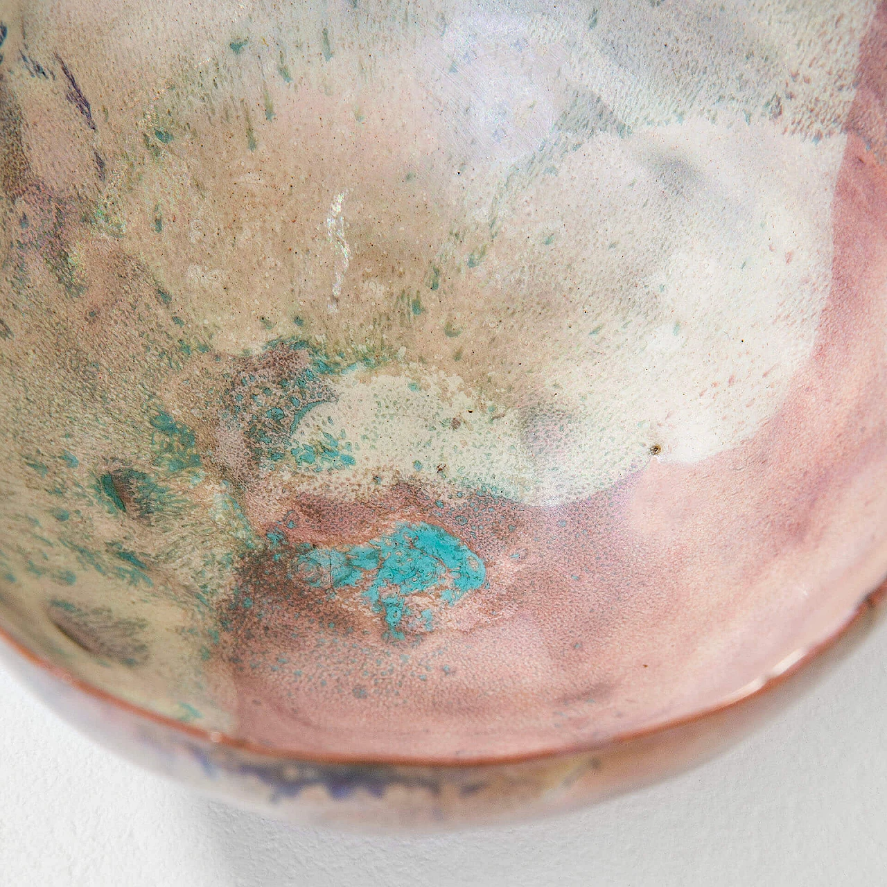 Pink glazed ceramic decorative bowl by Fausto Melotti, 1960s 3