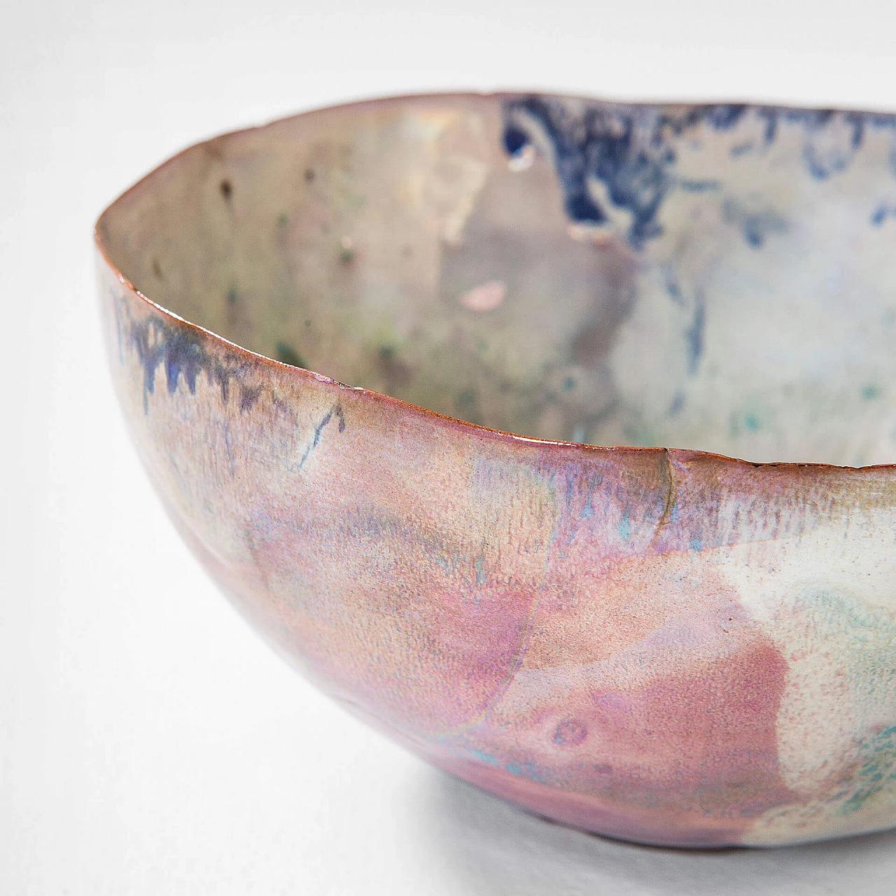 Pink glazed ceramic decorative bowl by Fausto Melotti, 1960s 5