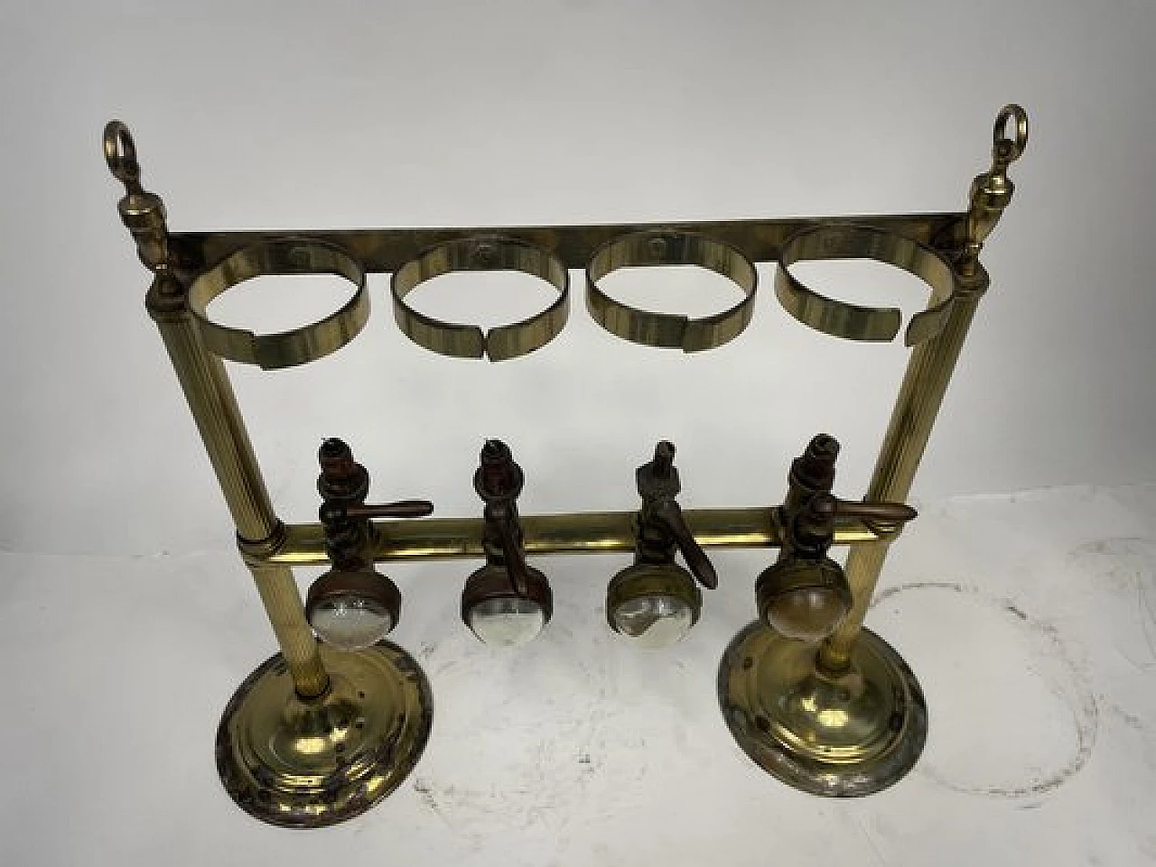 Brass and bronze beverage dispenser with pourers and taps, 1940s 16