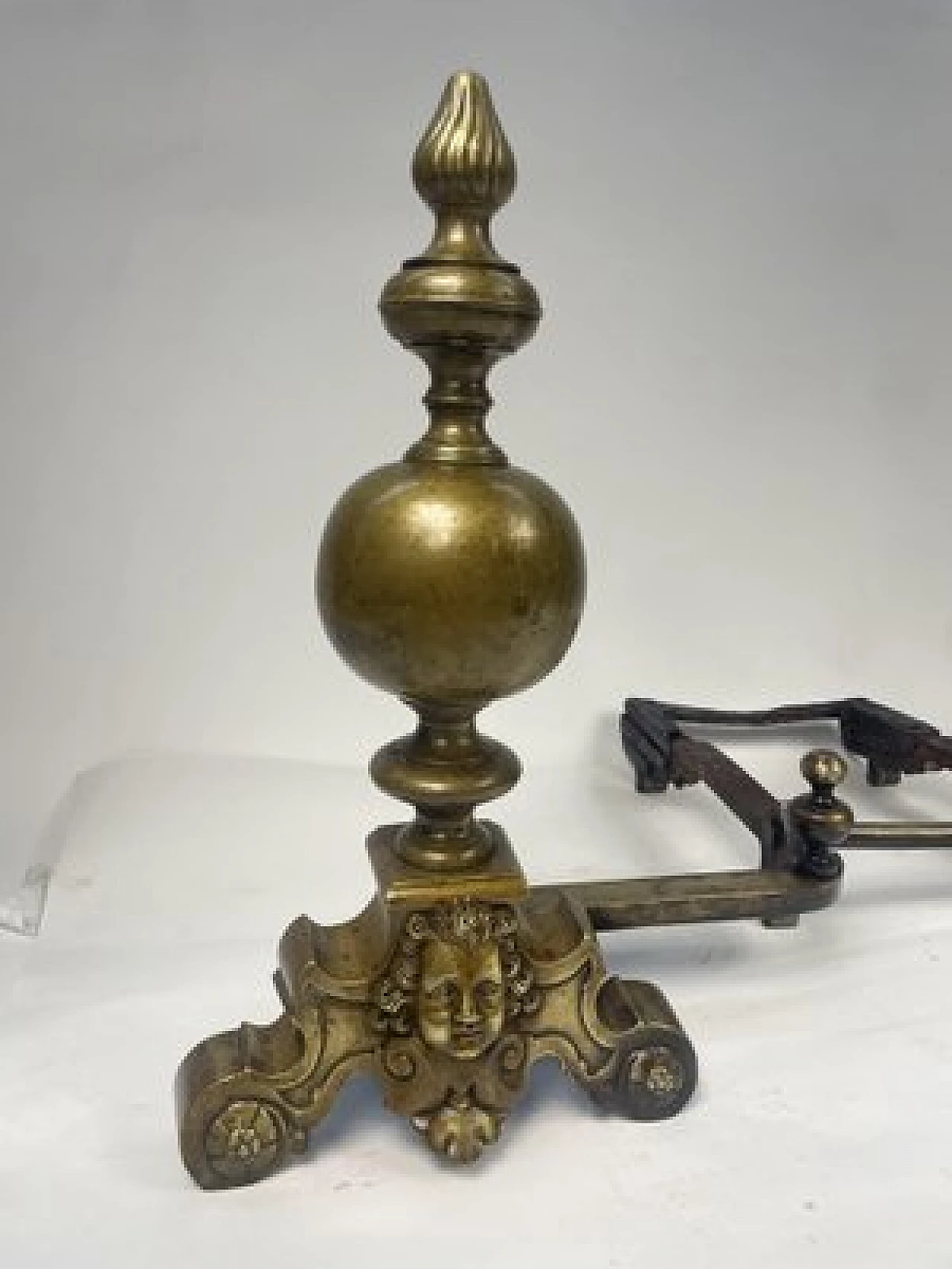 Gilded bronze andiron, early 19th century 2