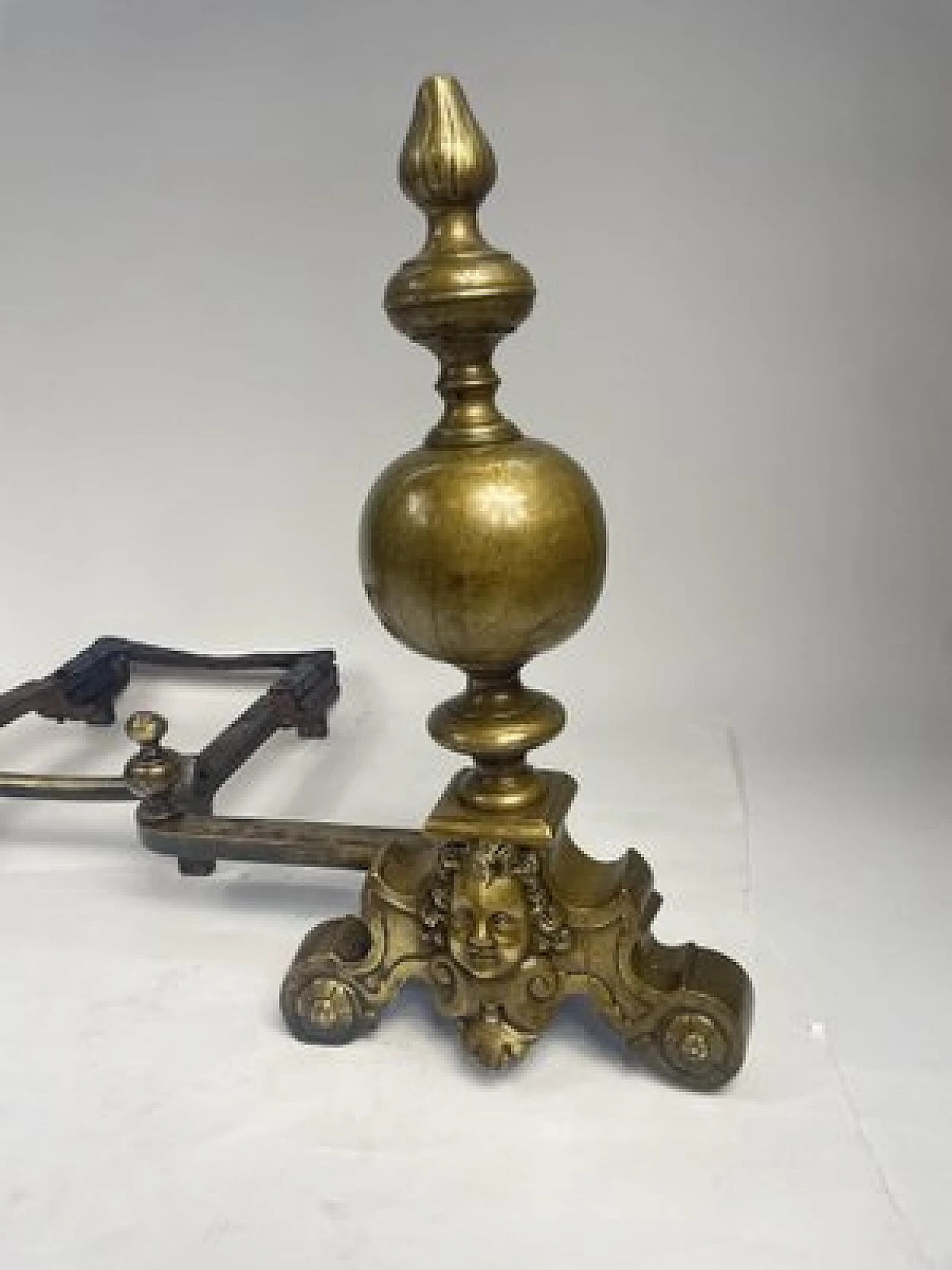 Gilded bronze andiron, early 19th century 3