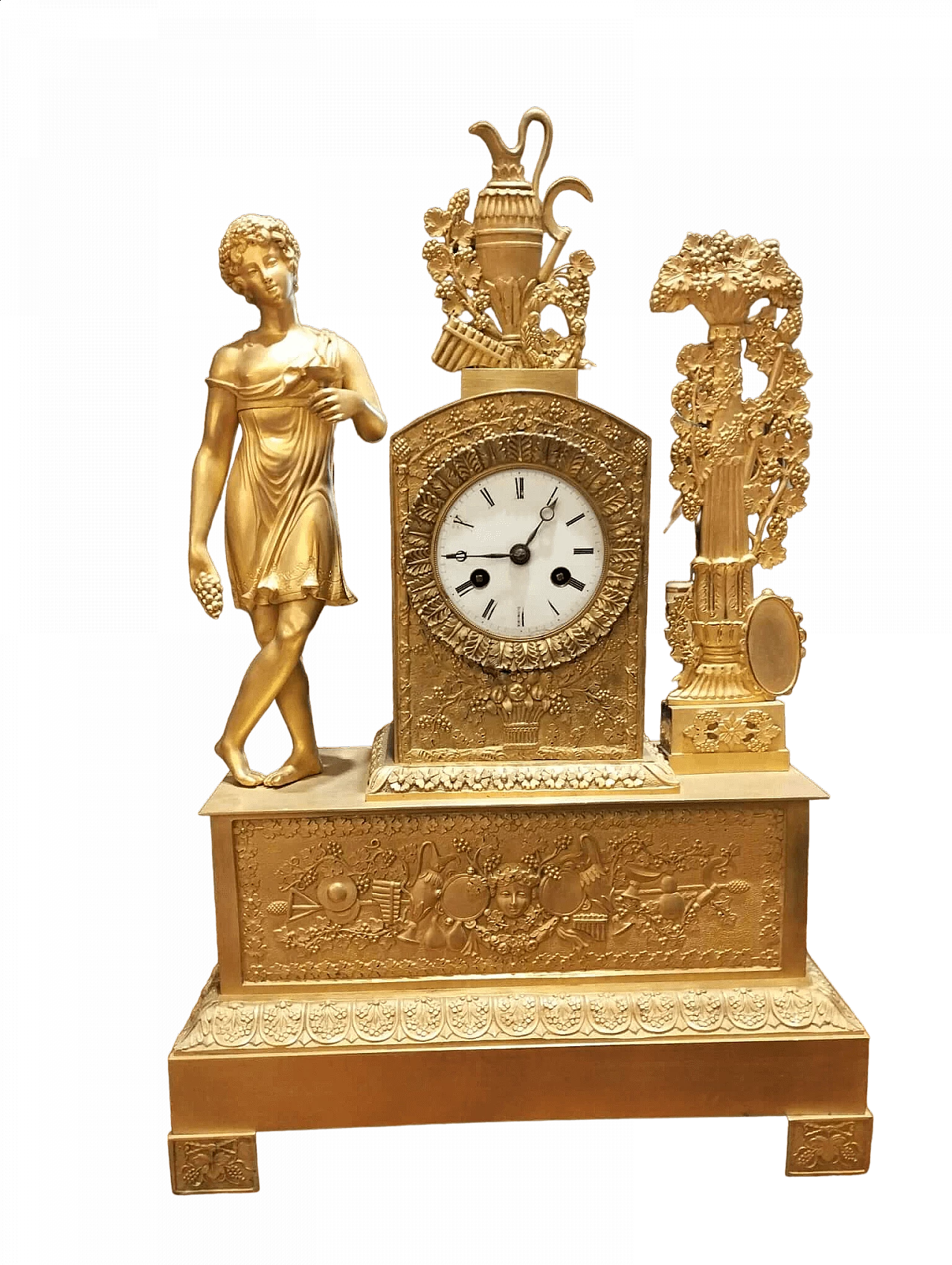 Mercury-gilt bronze Empire clock, 19th century 19