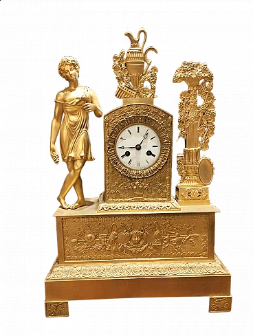 Mercury-gilt bronze Empire clock, 19th century