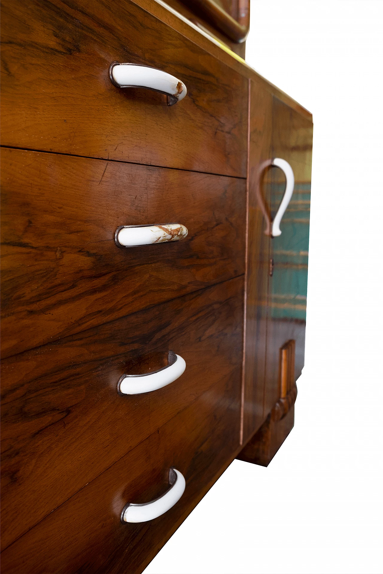 Walnut Art Deco double-bodied sideboard, 1950s 9