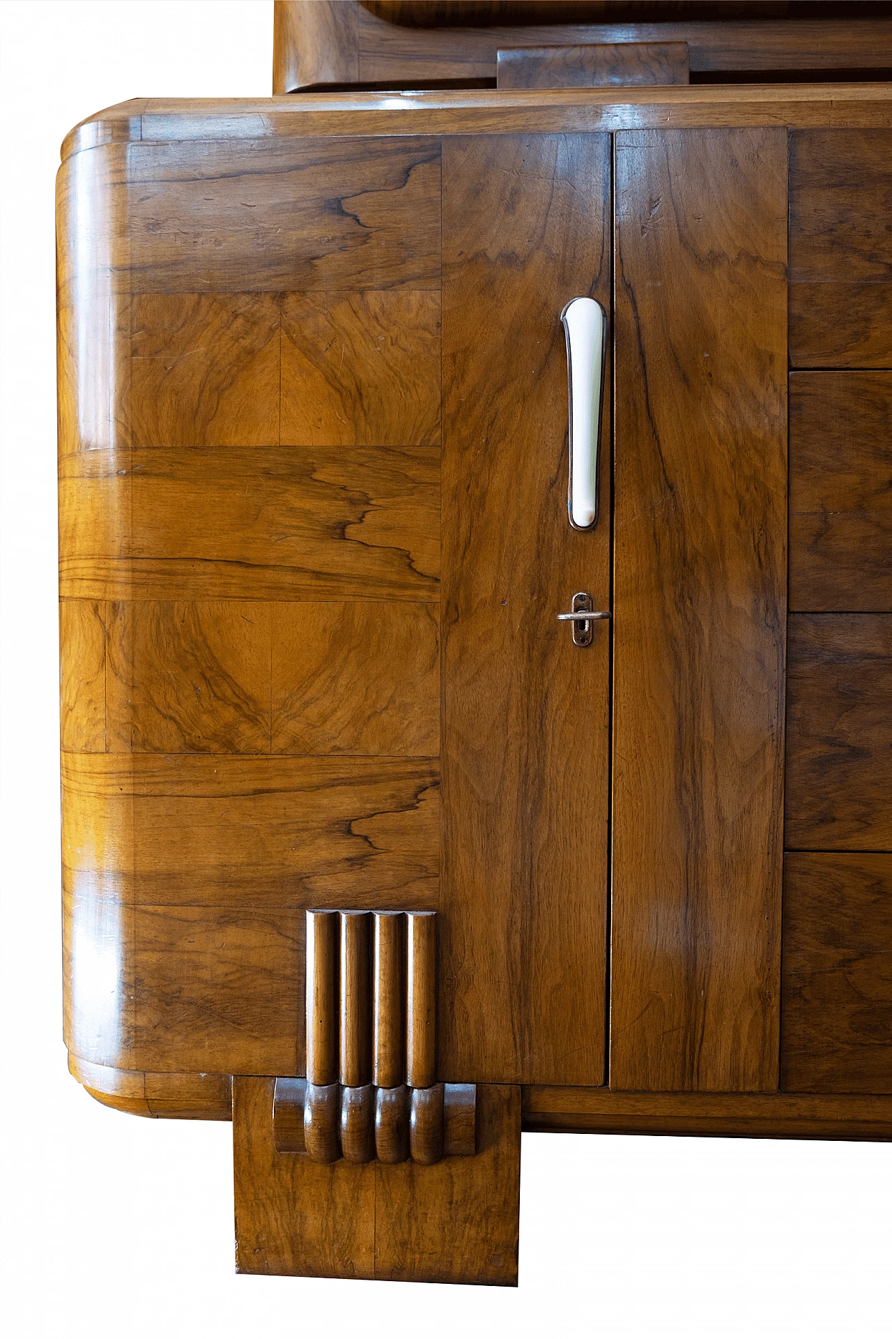 Walnut Art Deco double-bodied sideboard, 1950s 12