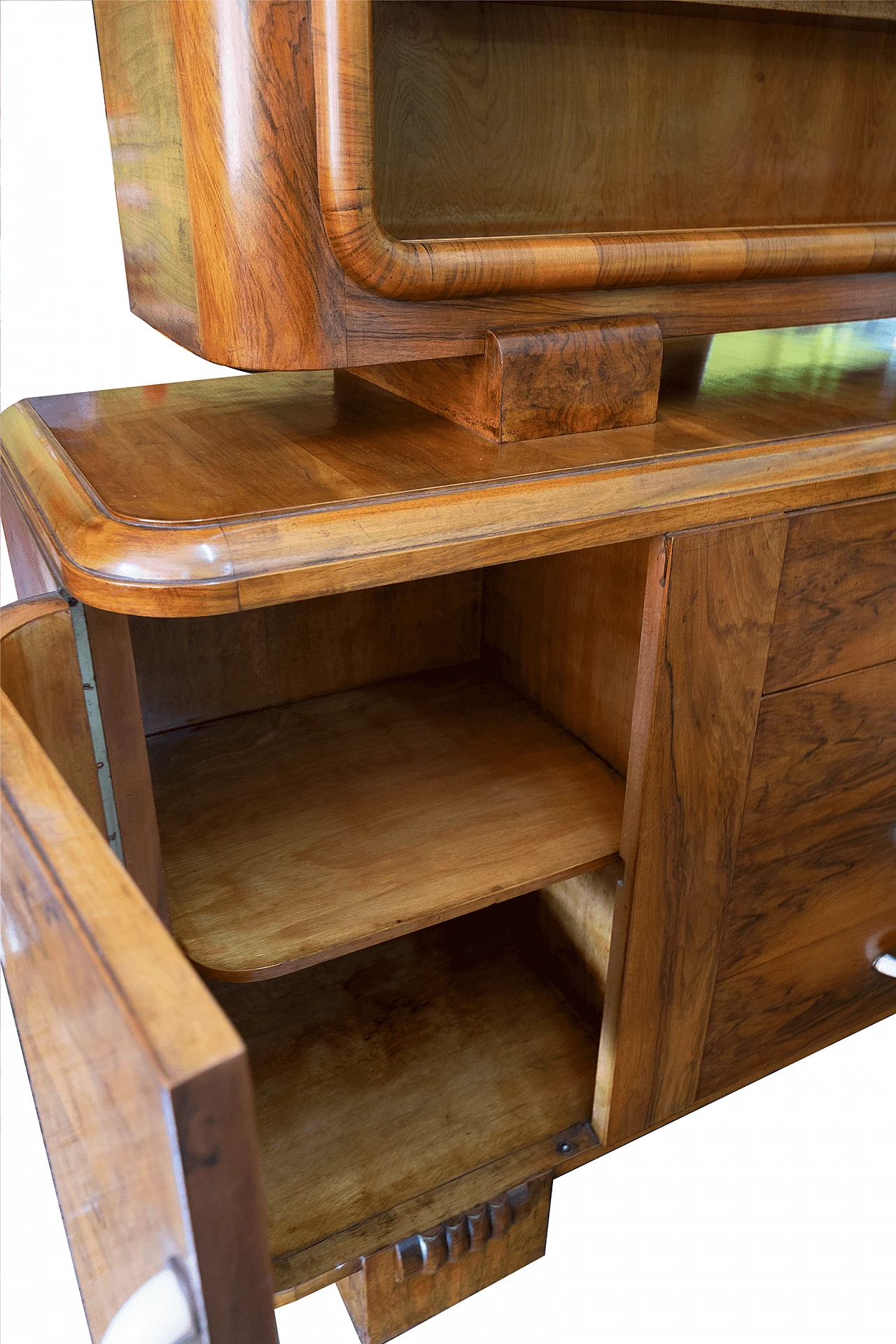 Walnut Art Deco double-bodied sideboard, 1950s 15